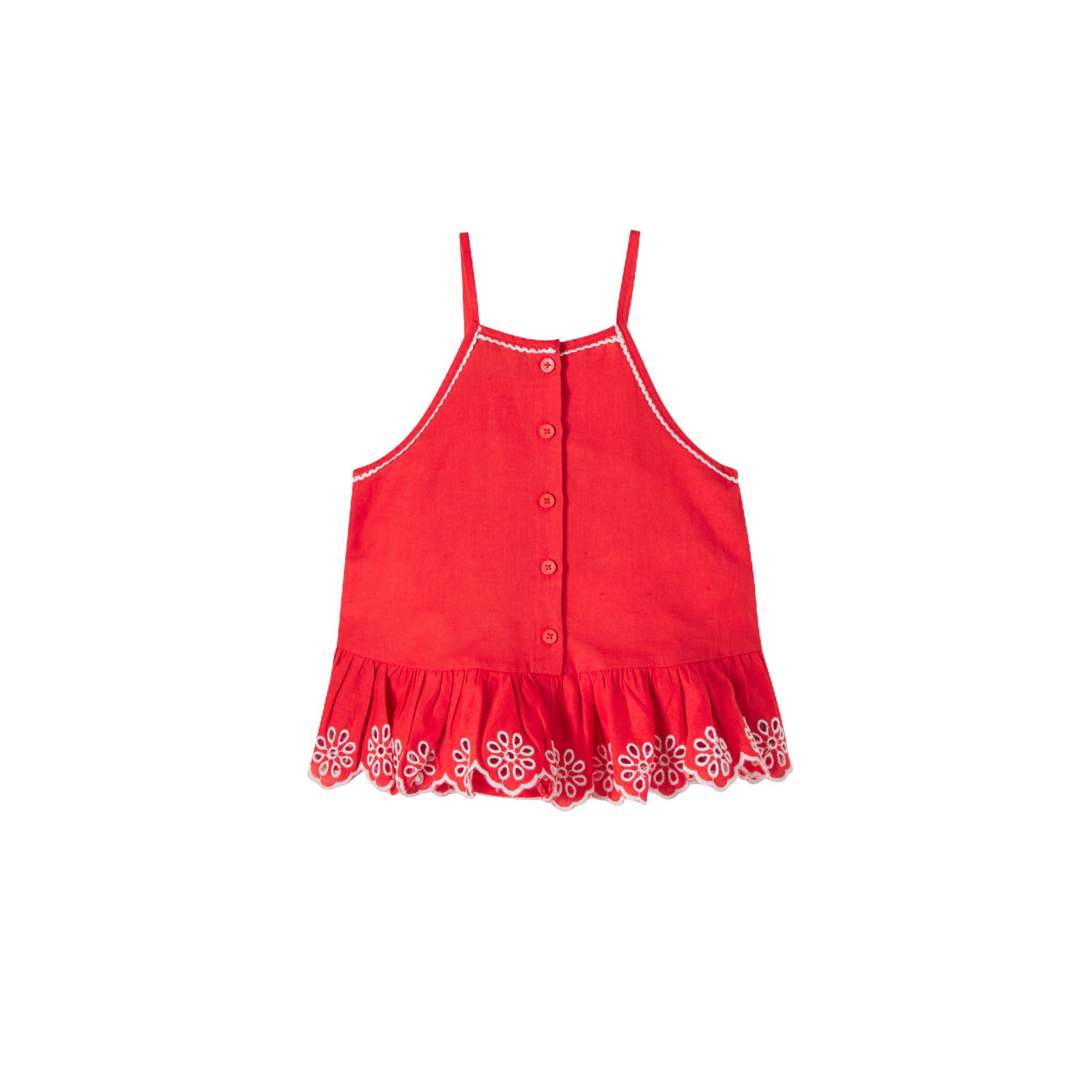 Embroidered Linen Set | Red