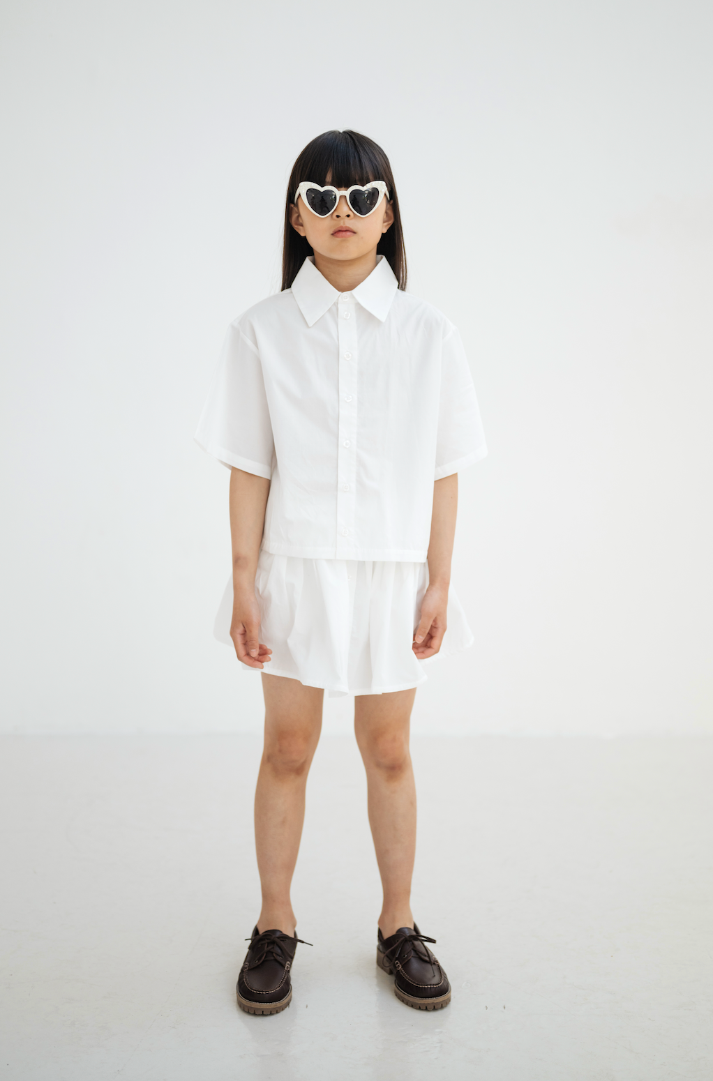 Boxy Blouse Skirt Set | Crisp White