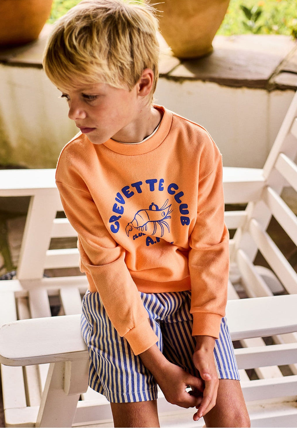 Striped Bermuda Shorts | Cobalt