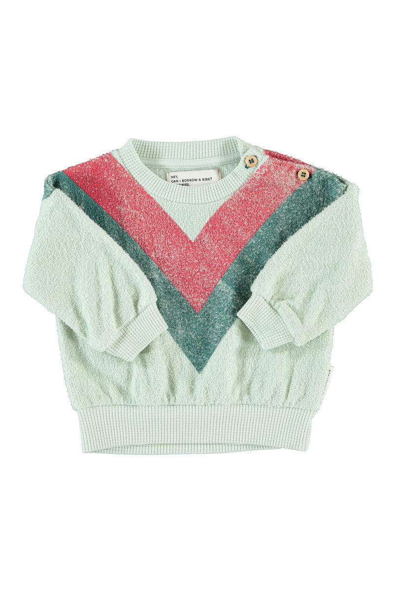 Sweatshirt | Mint Green with Triangle Print