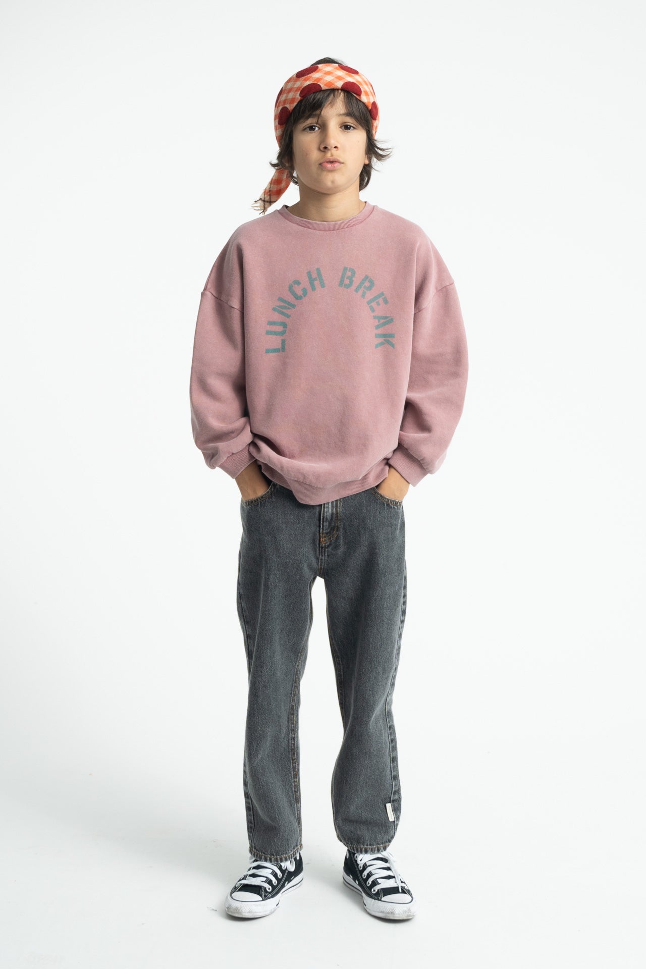 Oversized Sweatshirt | Pink with Lunch Break Print