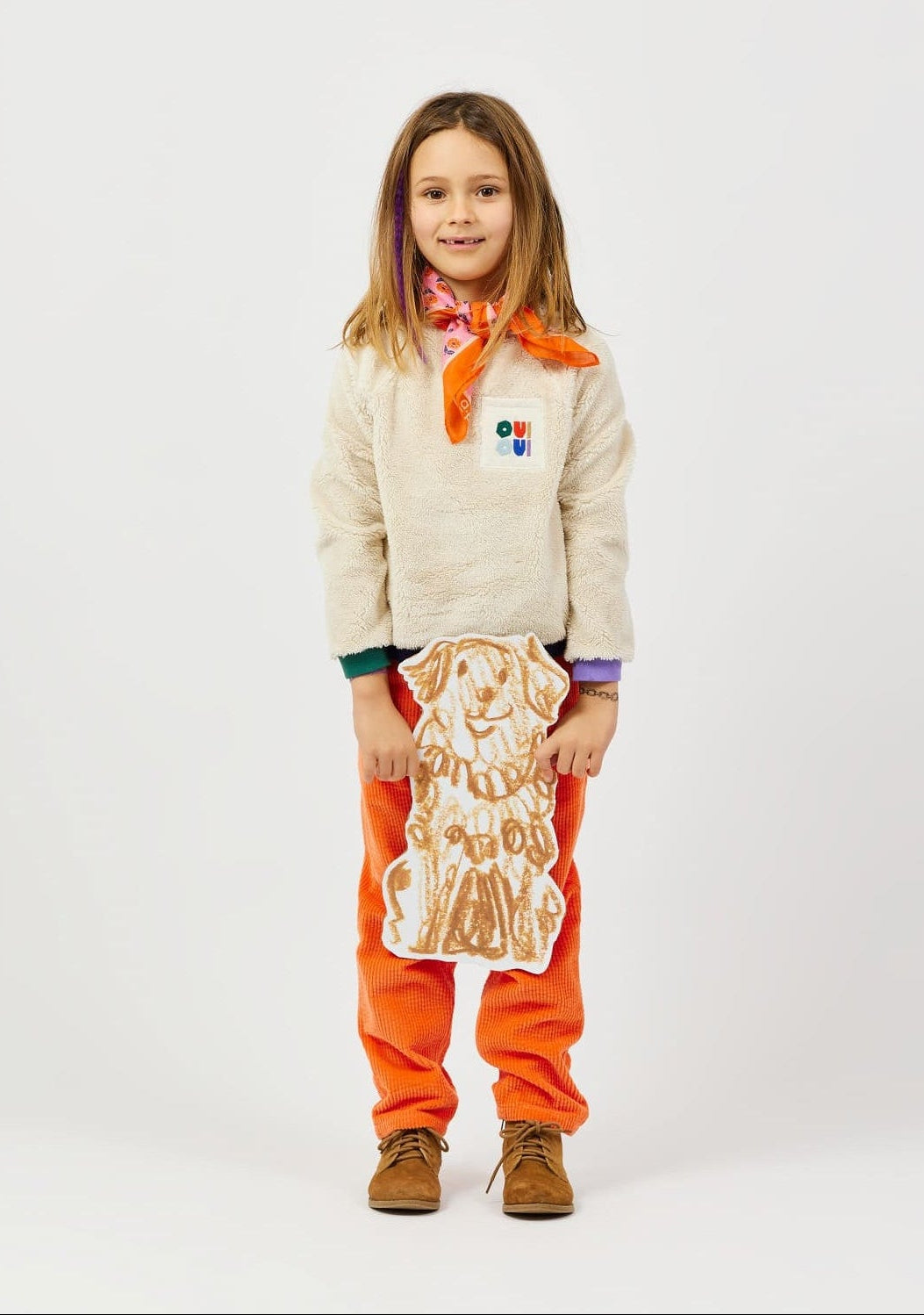 Tricolor Sherpa Sweatshirt | Beige