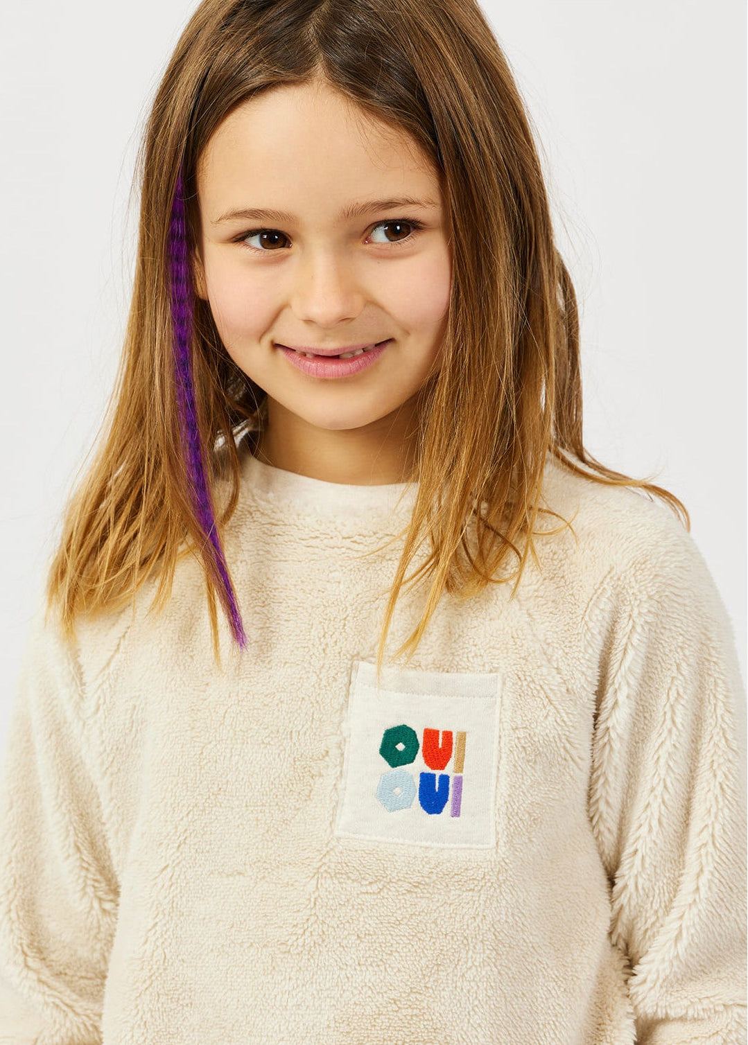 Tricolor Sherpa Sweatshirt | Beige