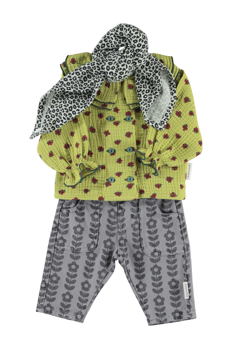 Trousers | Grey with Flowers