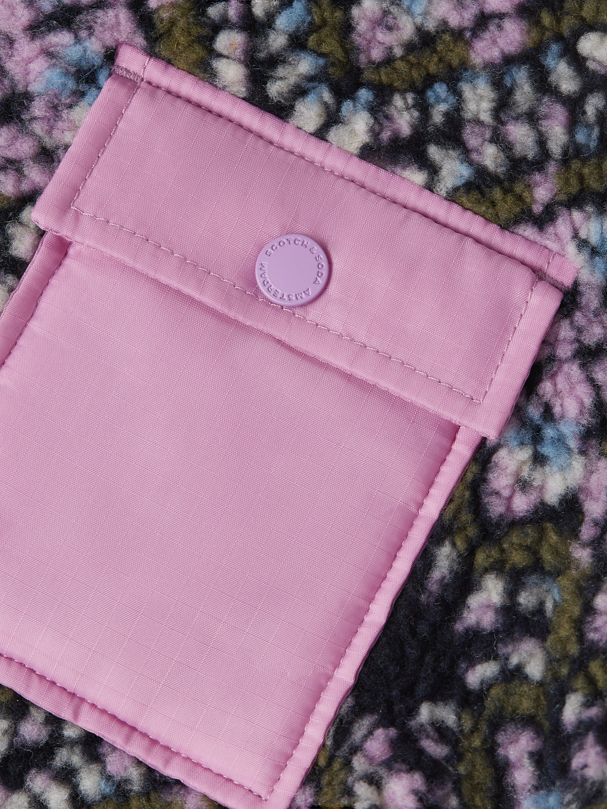Oversized Jacquard Teddy Jacket | African Violet