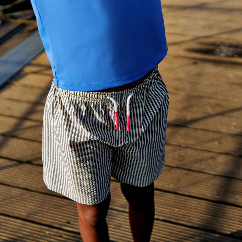 Biarritz Swim Shorts | Blueberry Seersucker