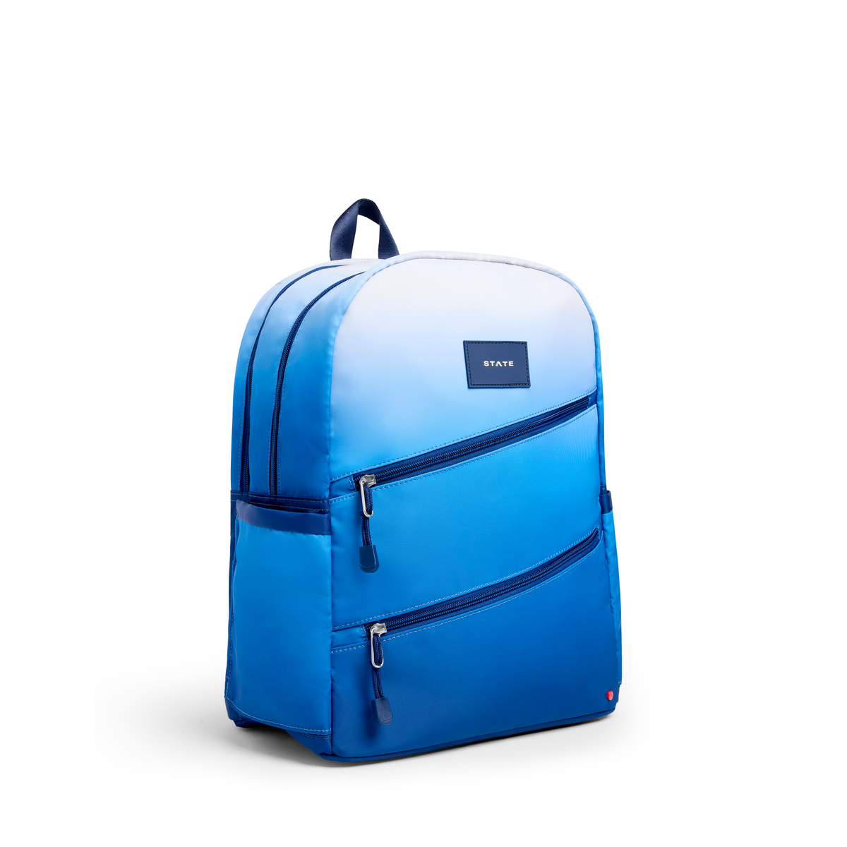 Kane Double Pocket Backpack | Blue Gradient Diagonal Zipper