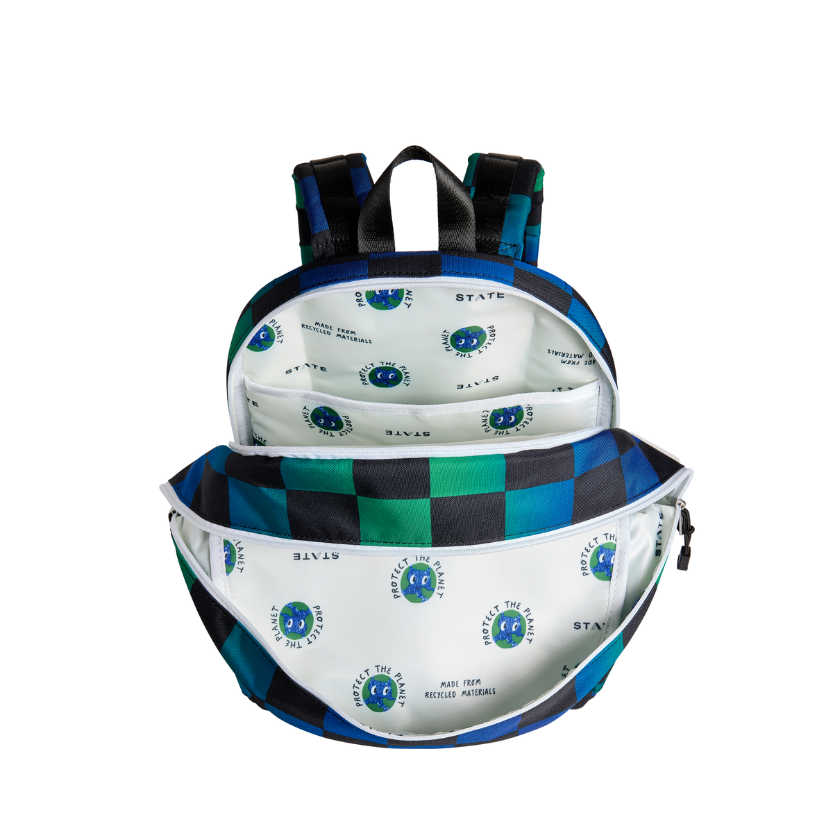 Kane Double Pocket Backpack | Blue Chevron