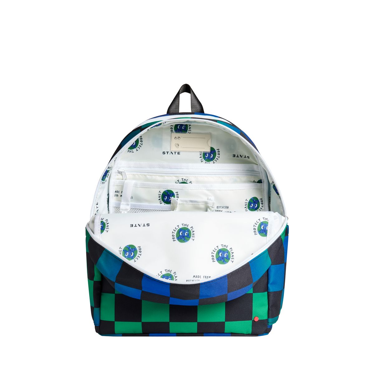 Kane Double Pocket Backpack | Blue Chevron
