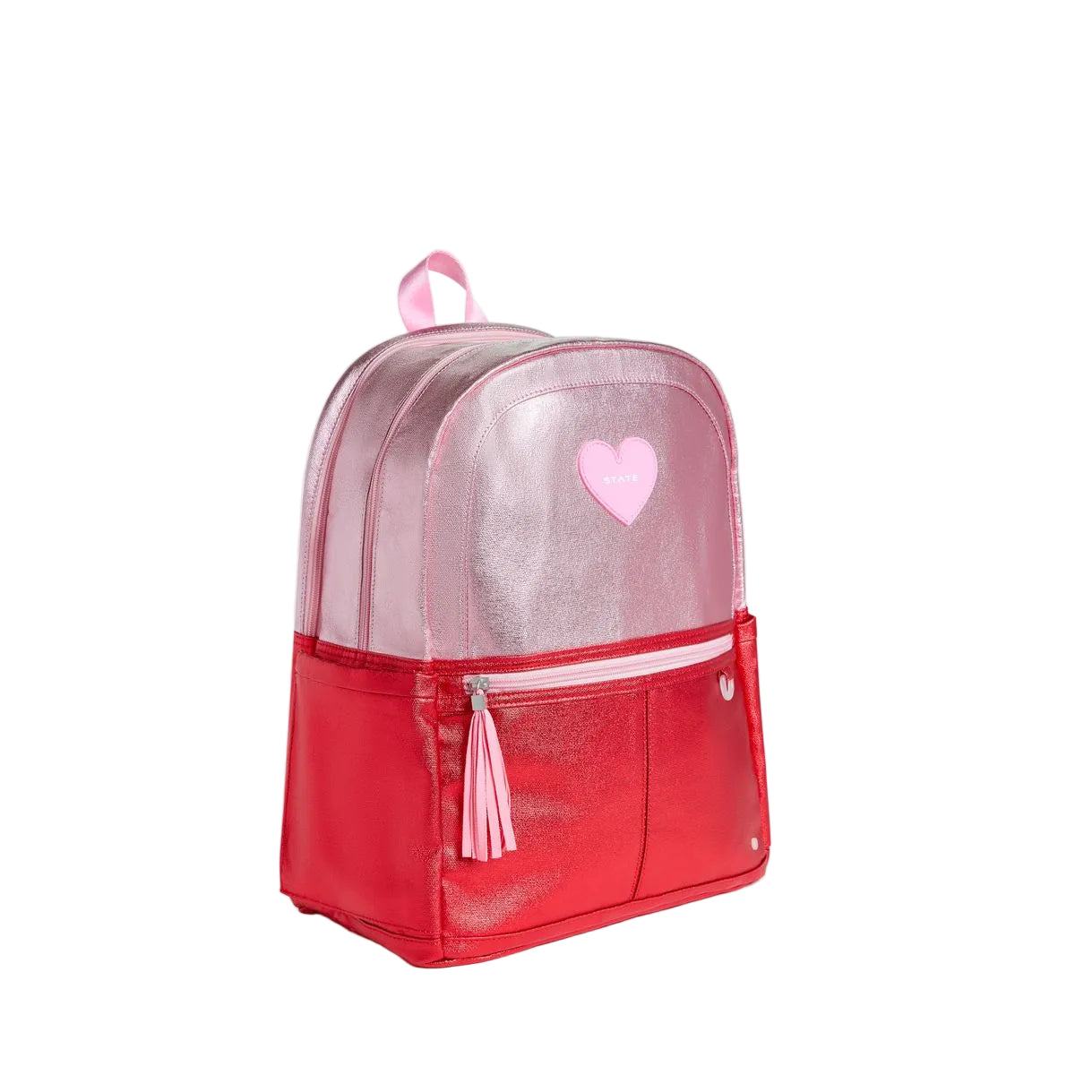 Kane Double Pocket Backpack | Pink/Red Colorblock