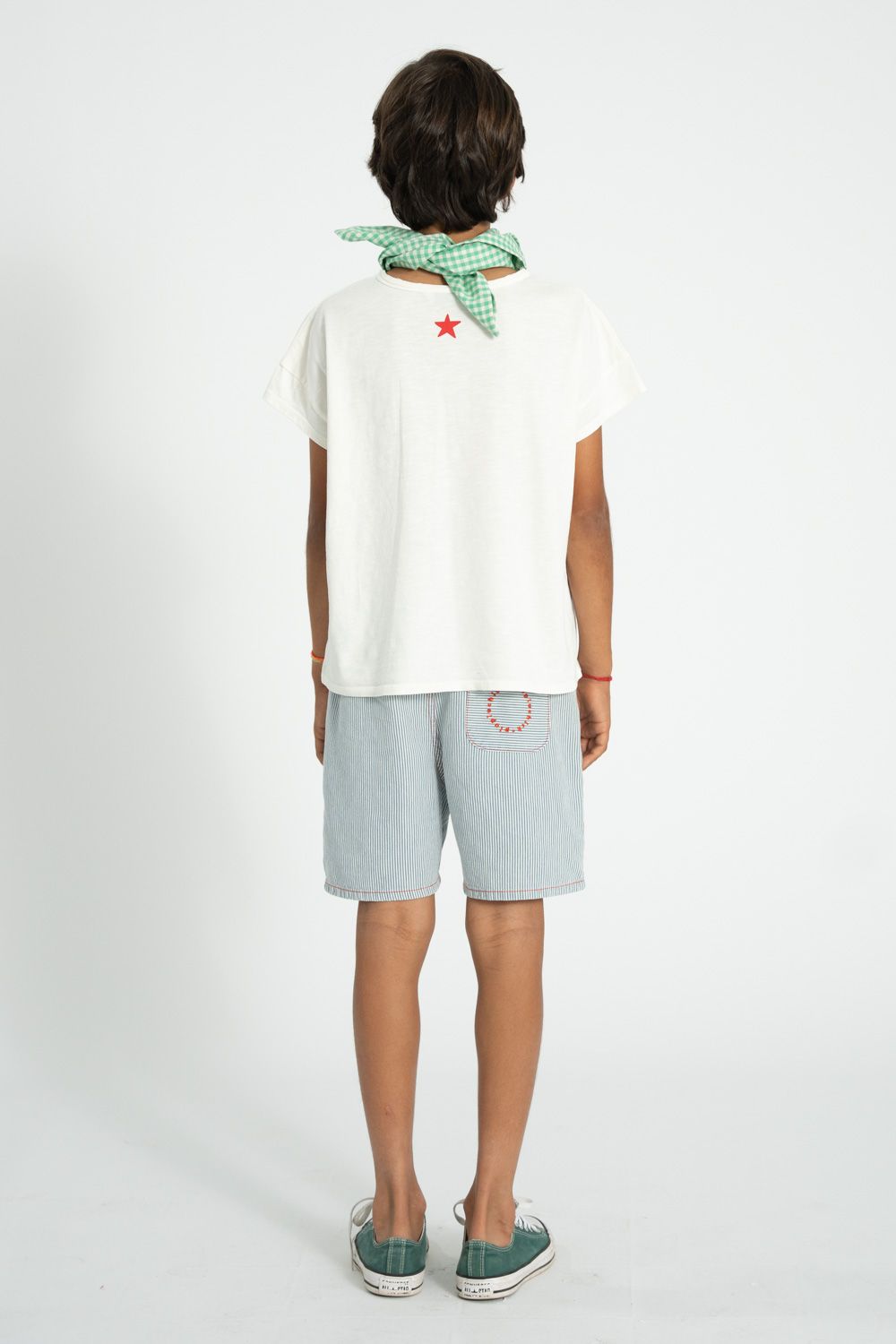 Striped Boy Shorts | Ecru/Indigo