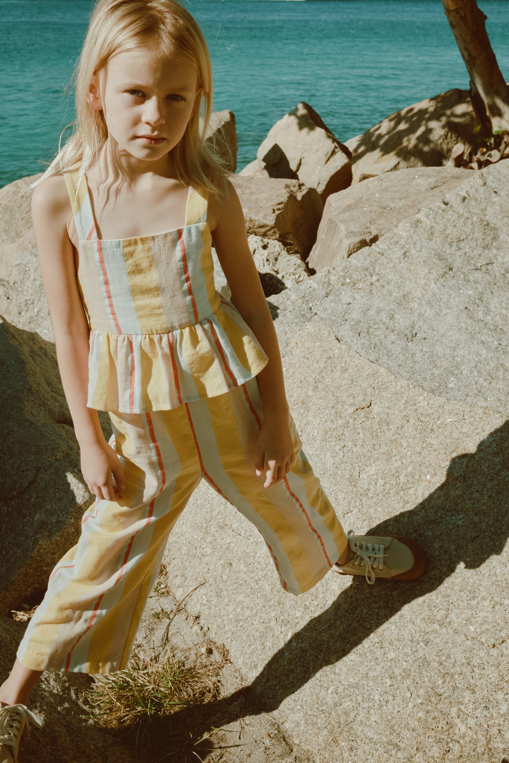 Harper Jumpsuit Cotton | Yellow Stripes