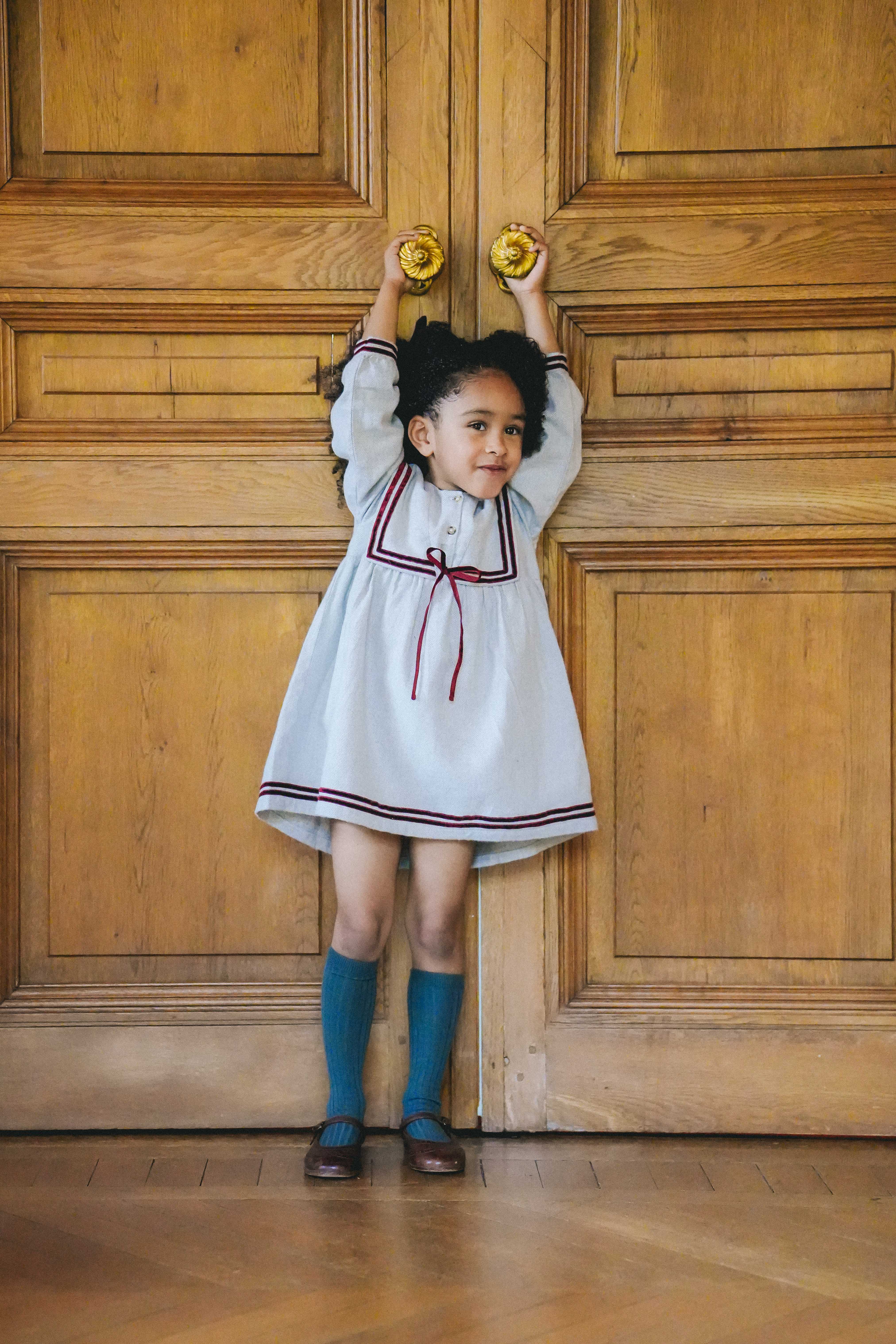 Lotti Dress | Grey Chevron