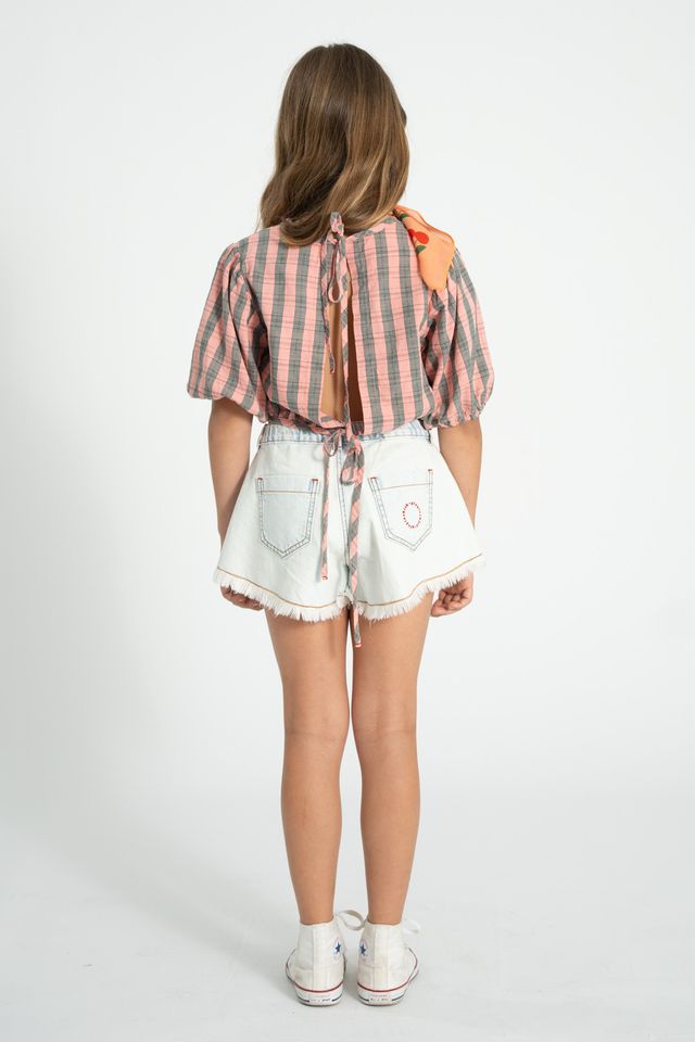 Fringed Shorts | Washed Light Blue Denim