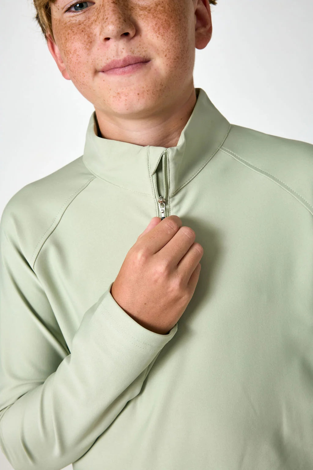 Retro Half-zip Top | Sage