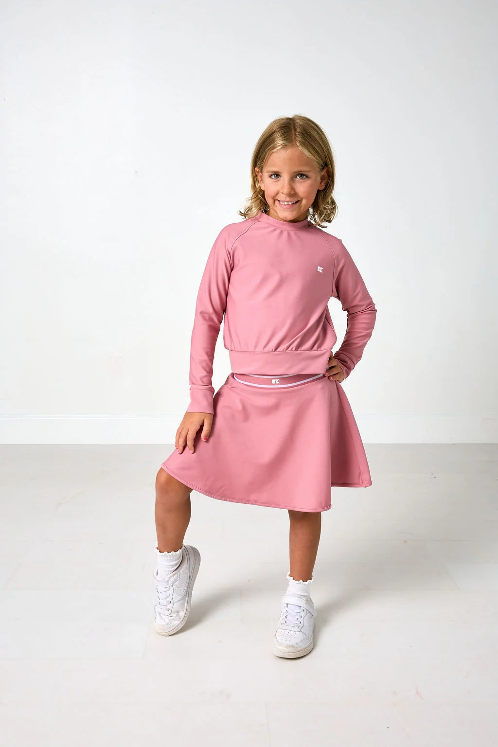Crewneck Skort Set | Dusty Pink