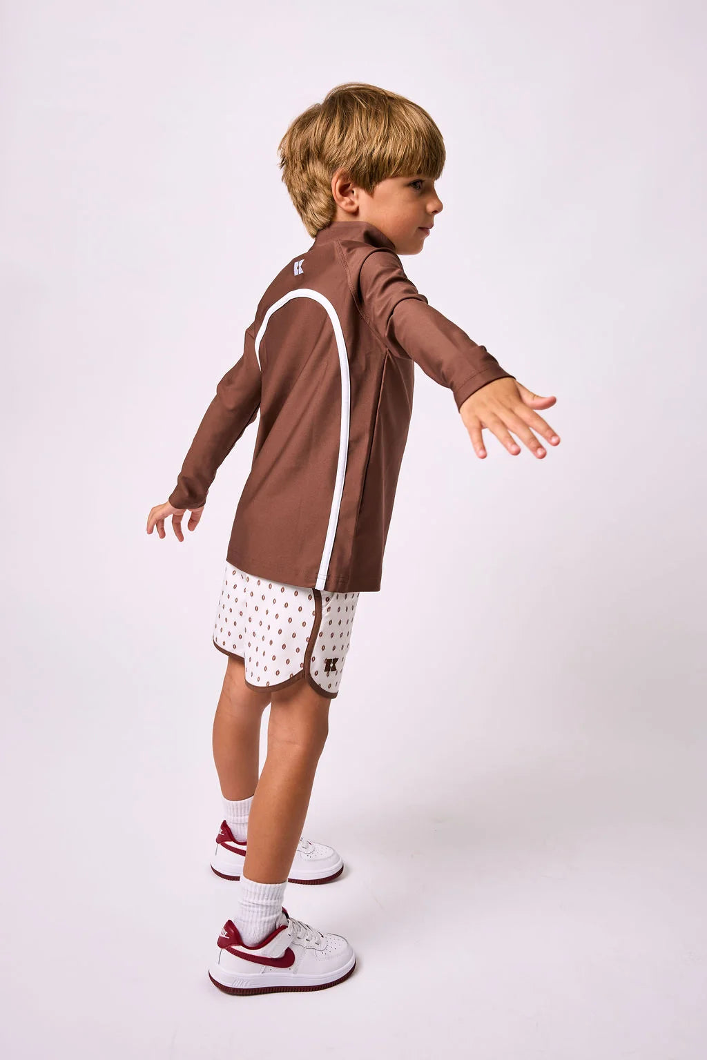 Retro Half-zip Top | Brown