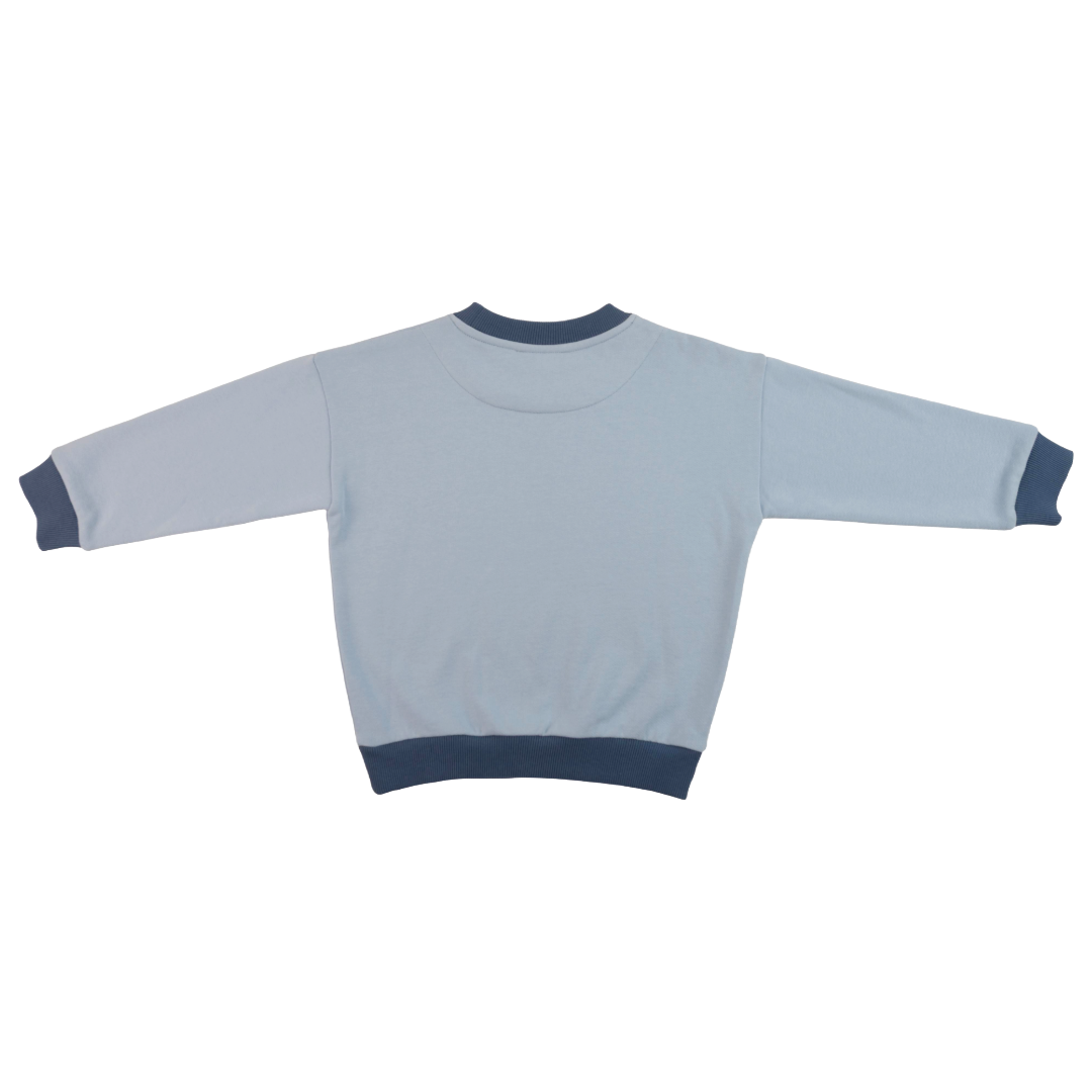Kids Contrast Sweatshirt | Light Blue / Navy Blue