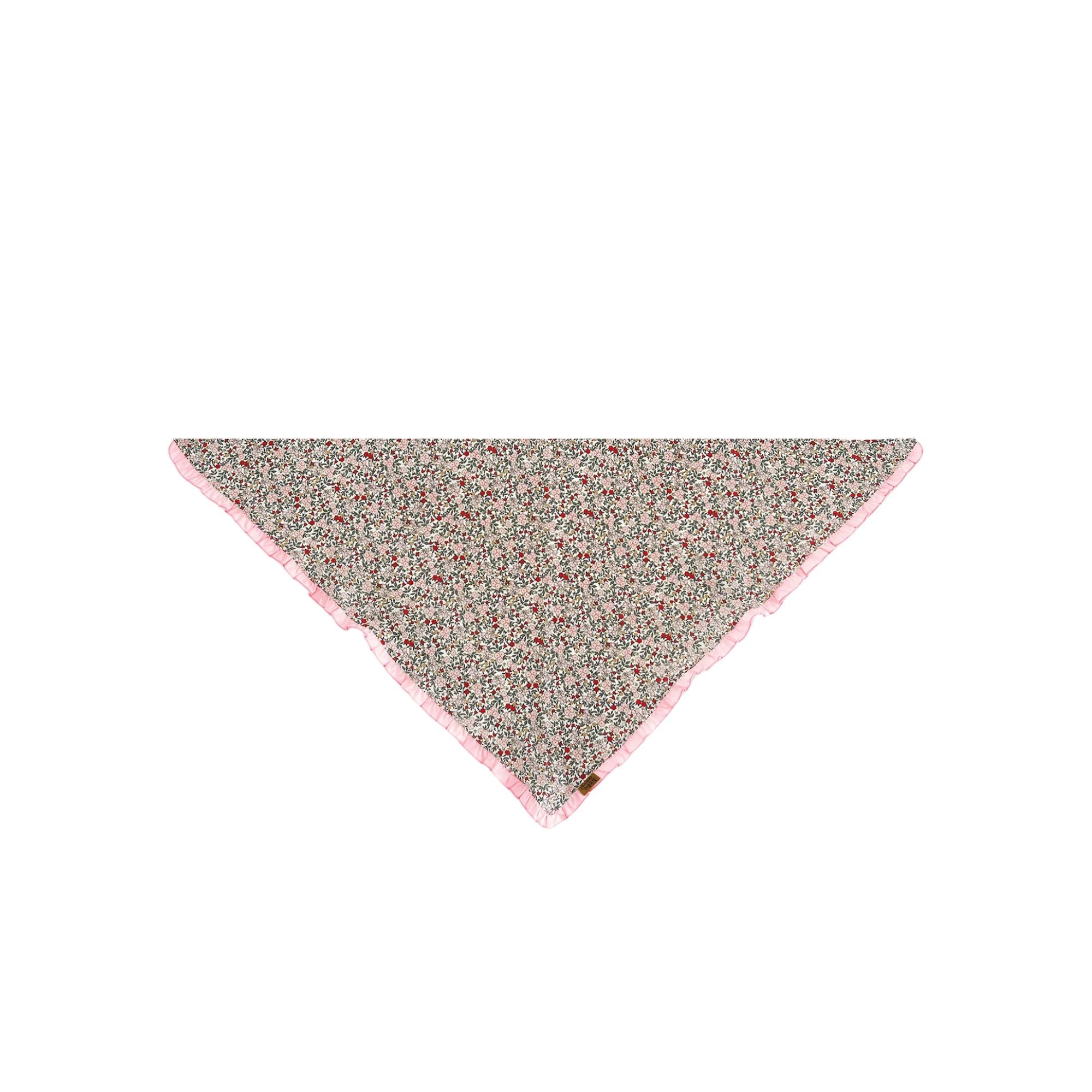 Floral Ruffle Scarf | Pink & Green