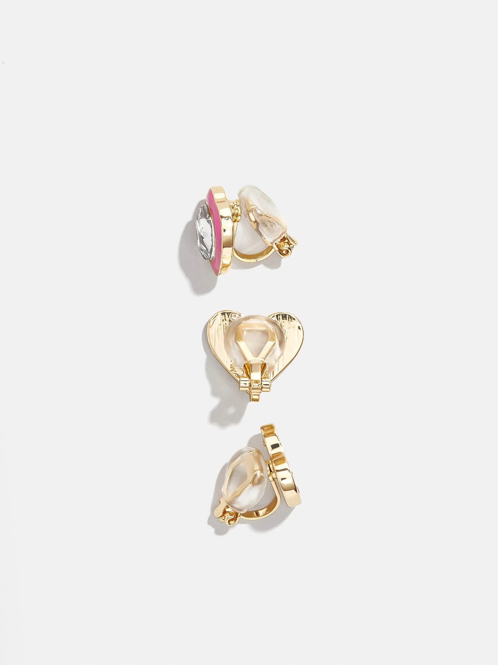 Sweetheart Clip On Earring Set | Pink