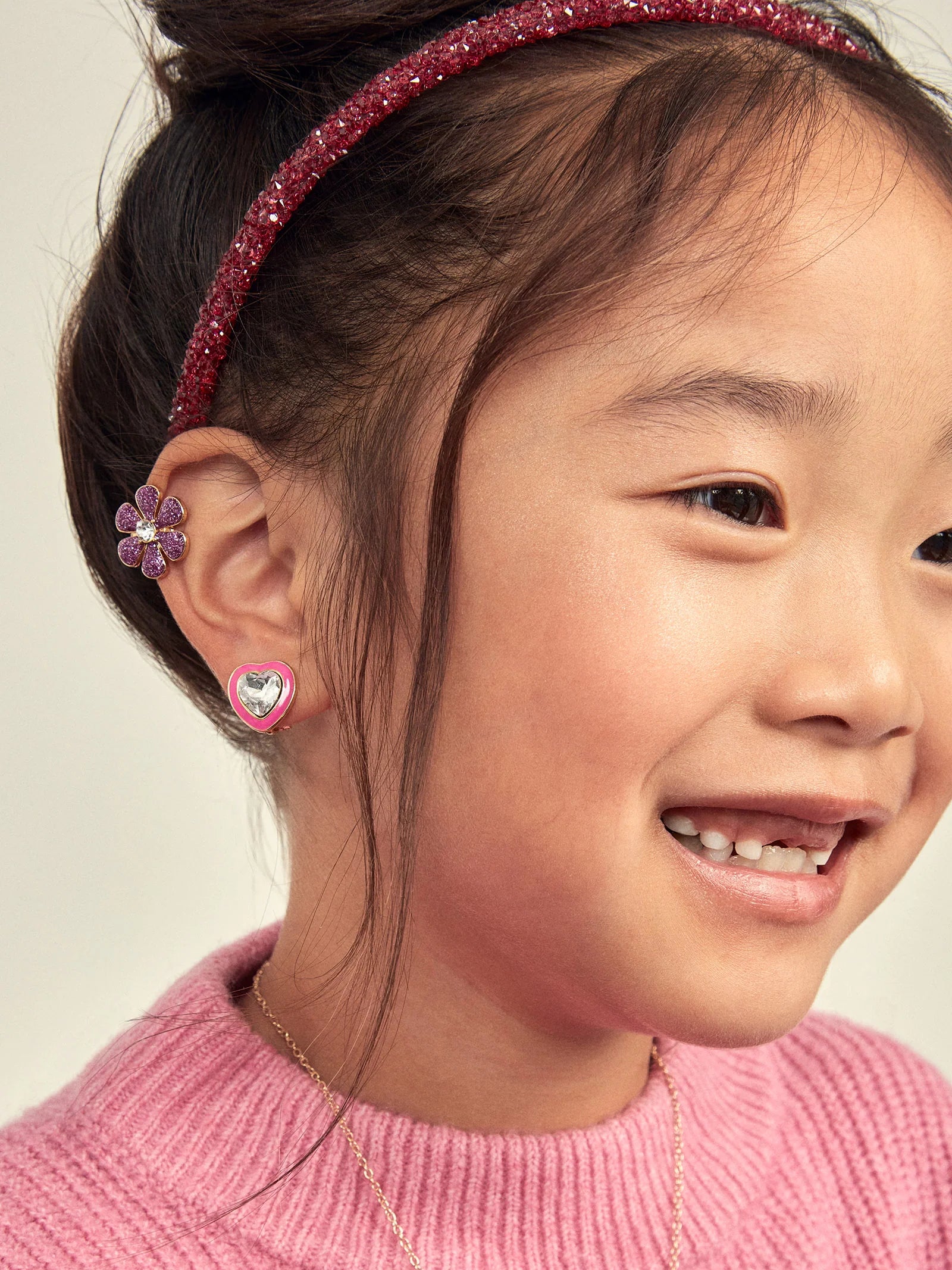 Sweetheart Clip On Earring Set | Pink