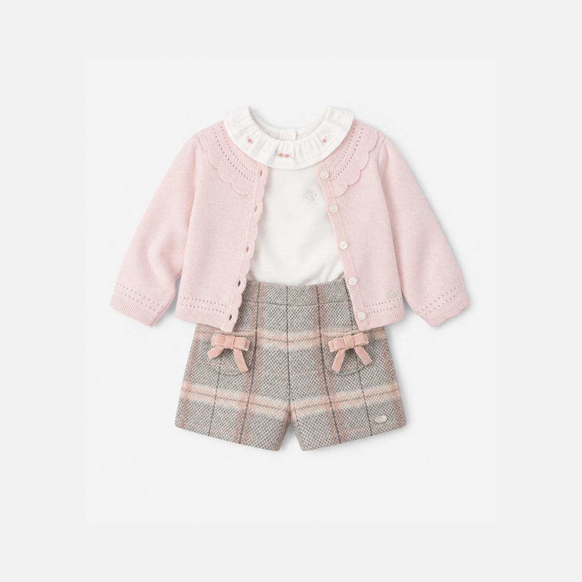 Cashmere Scalloped Cardigan | Rose