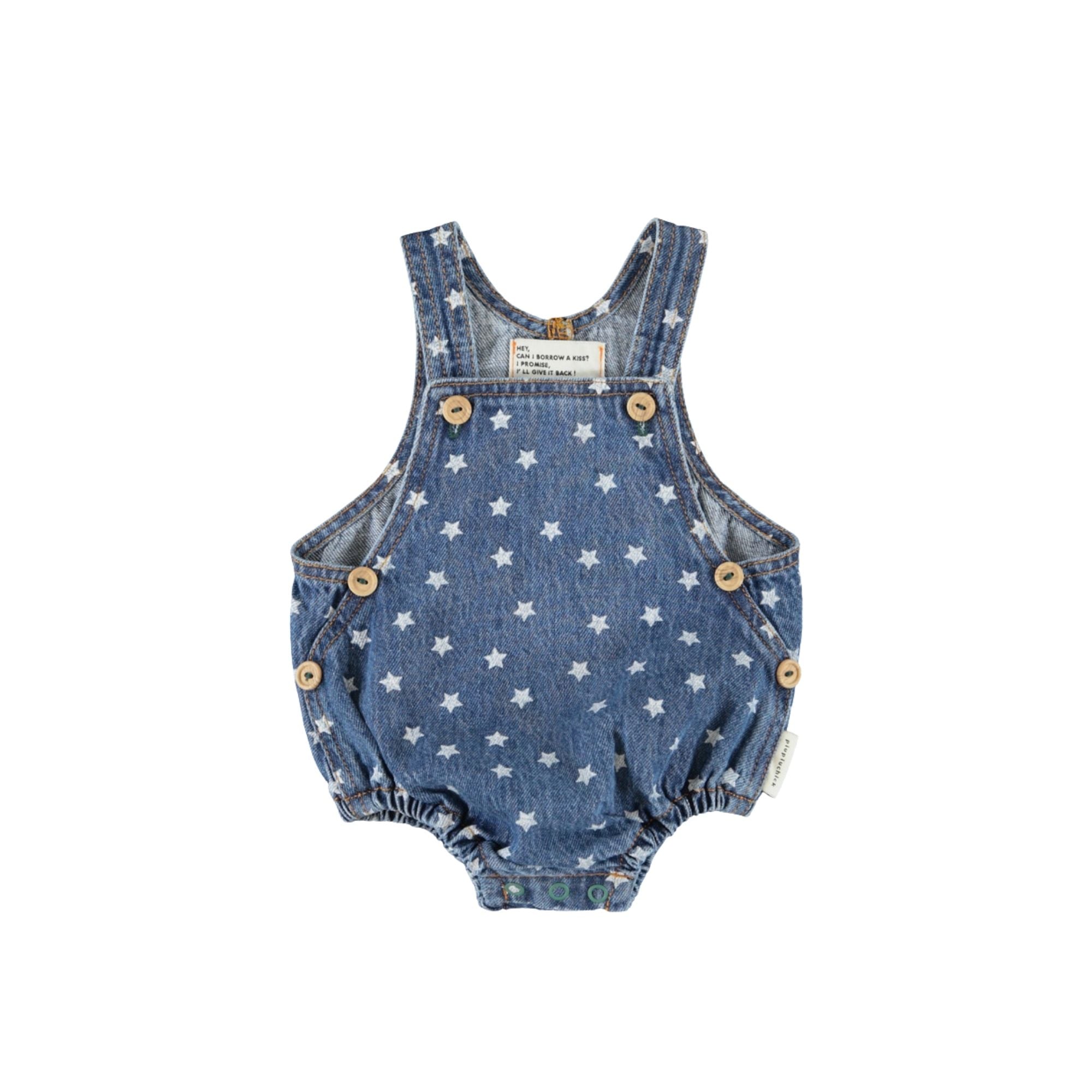 Romper | Washed Navy Denim with Stars