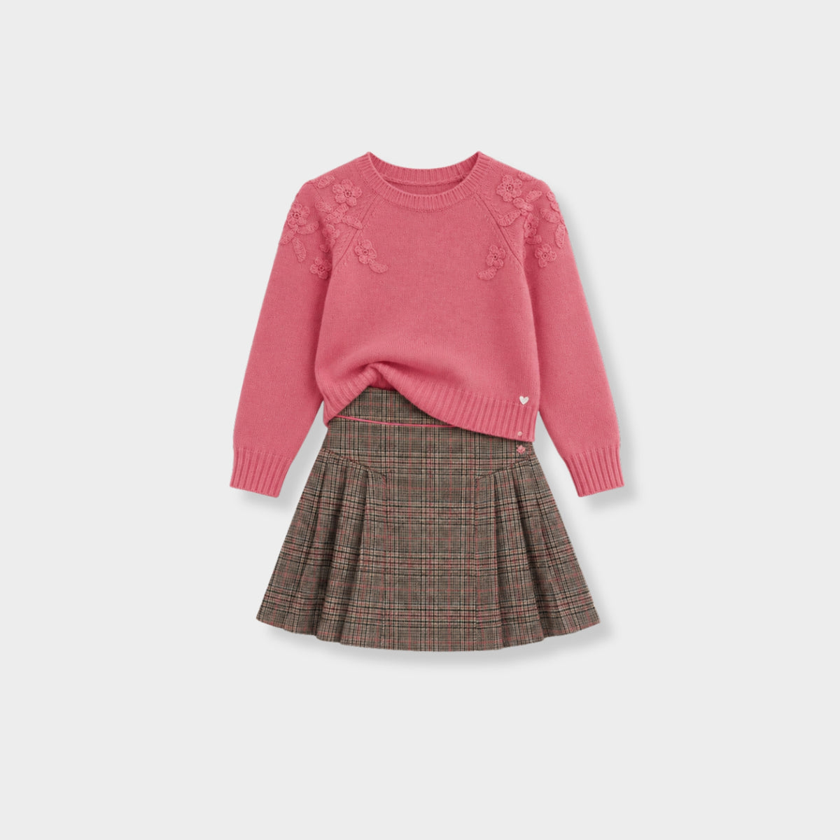 Checkered Skirt | Brown