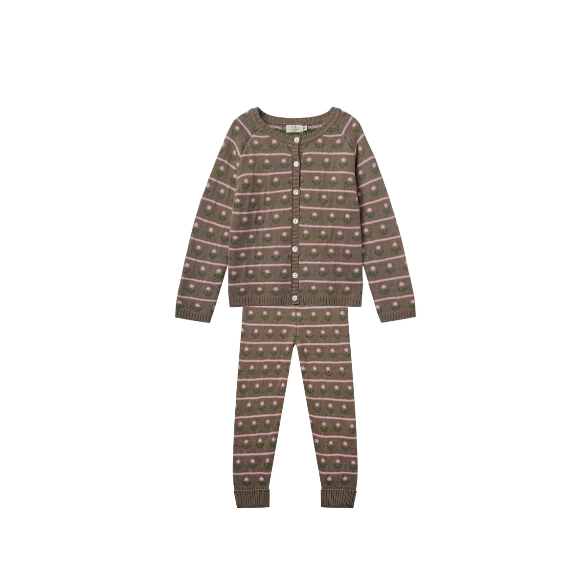 Knitted Cardigan Set | Walnut Flower