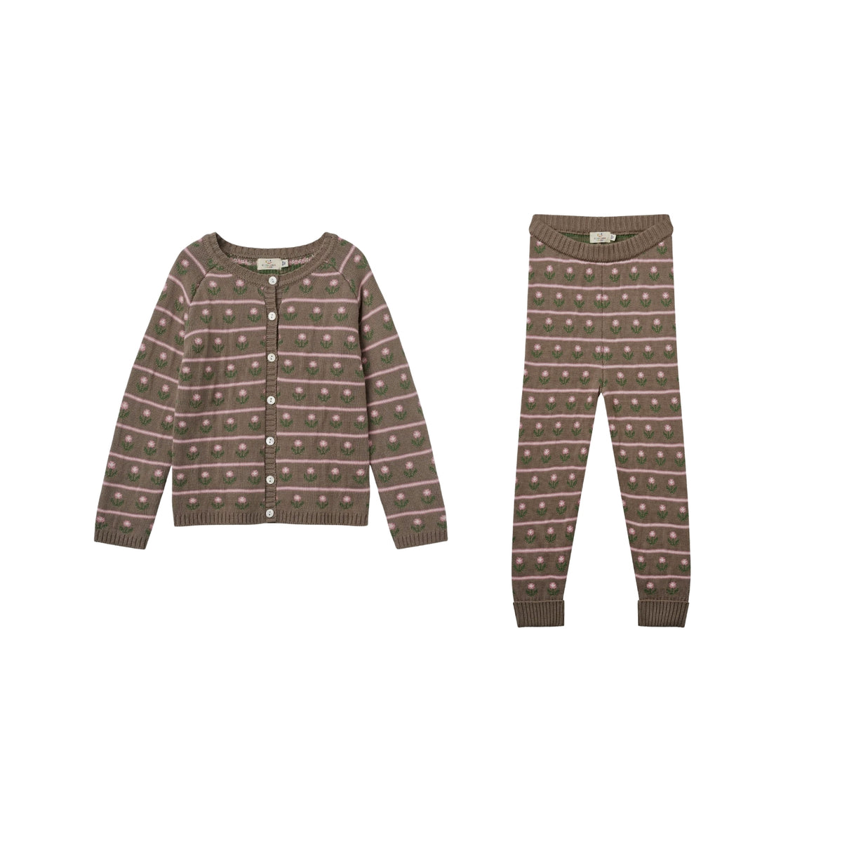 Knitted Cardigan Set | Walnut Flower