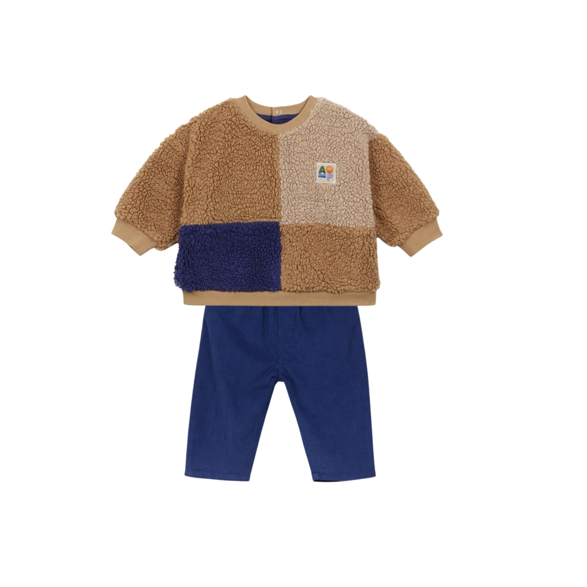 Sherpa Patch Baby Set | Camel/ Marine