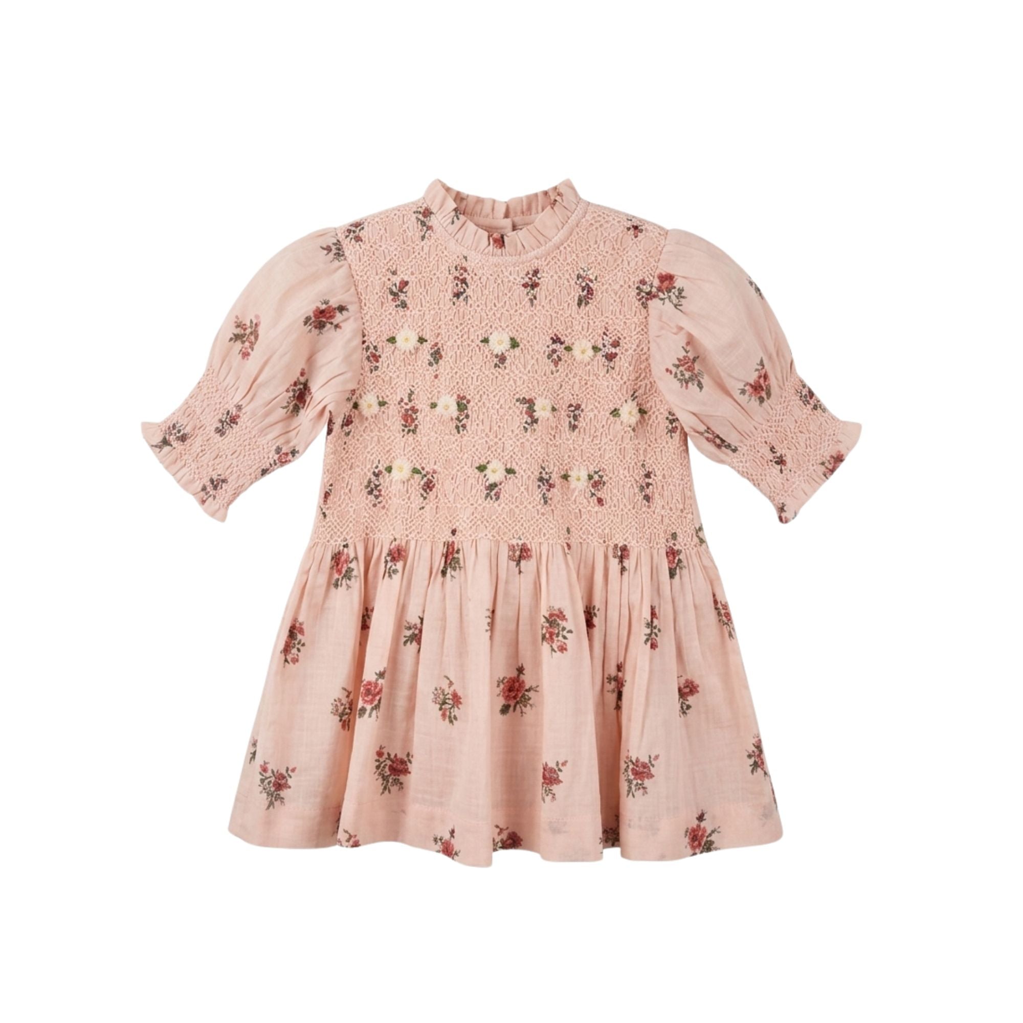 Handsmock Blouse | Pink Garden Flowers