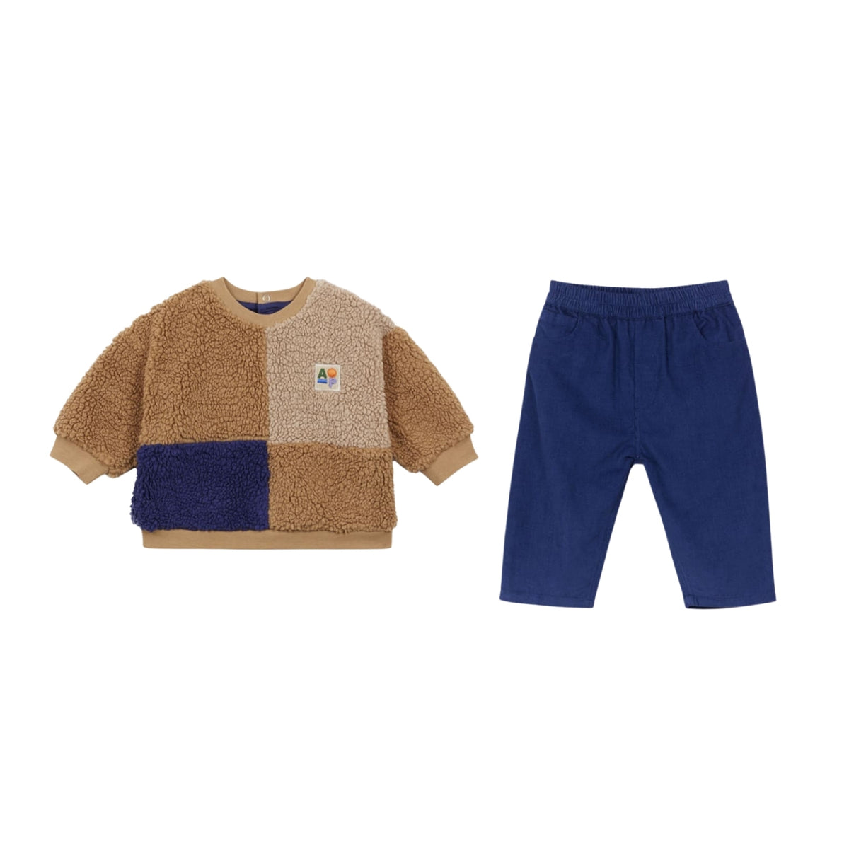 Sherpa Patch Baby Set | Camel/ Marine