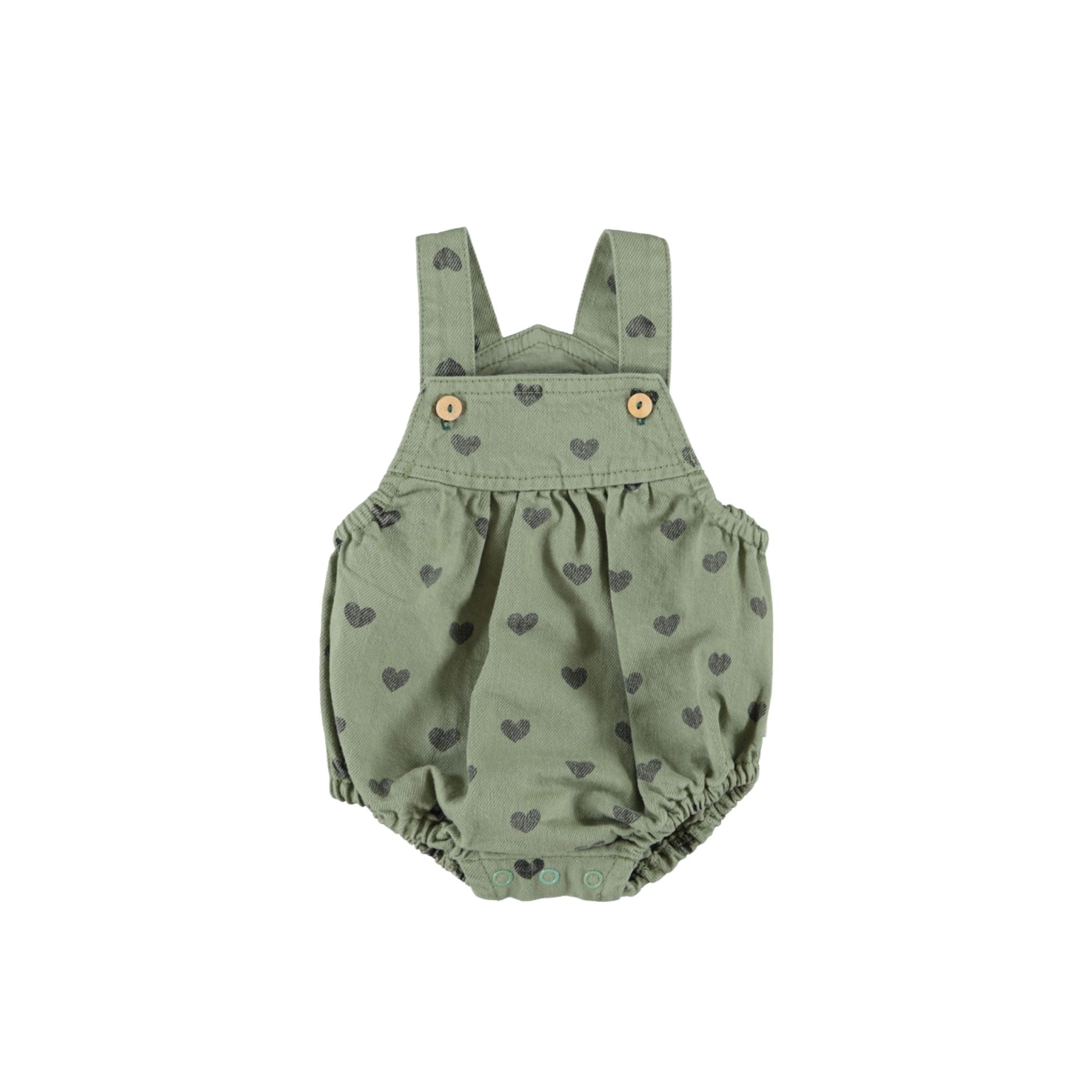 Romper | Green with Hearts
