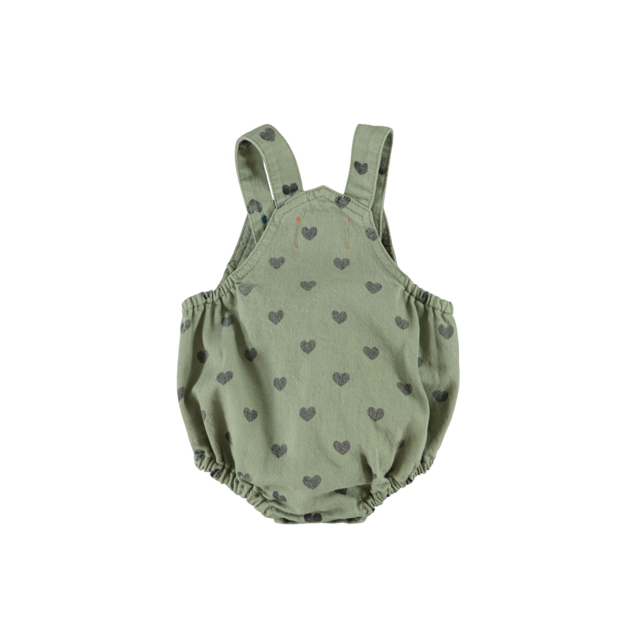 Romper | Green with Hearts
