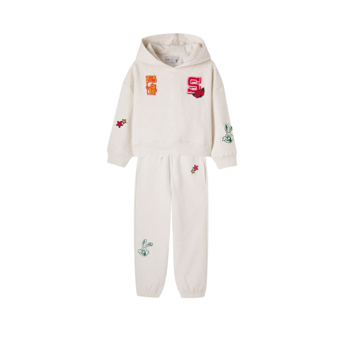 Patchwork Hooded Tracksuit Set