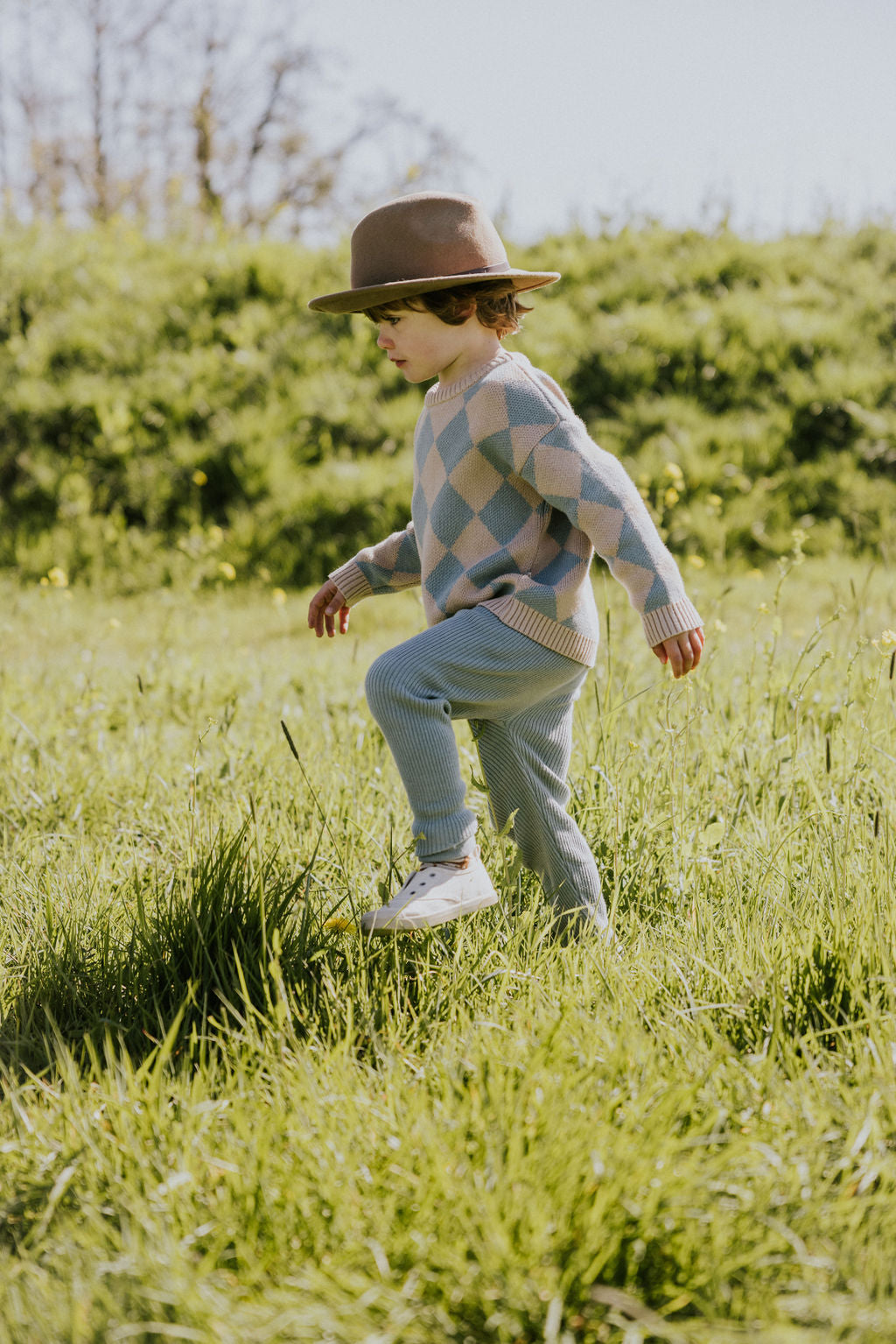 Knitted Leggings Fine Rib | Whale Blue