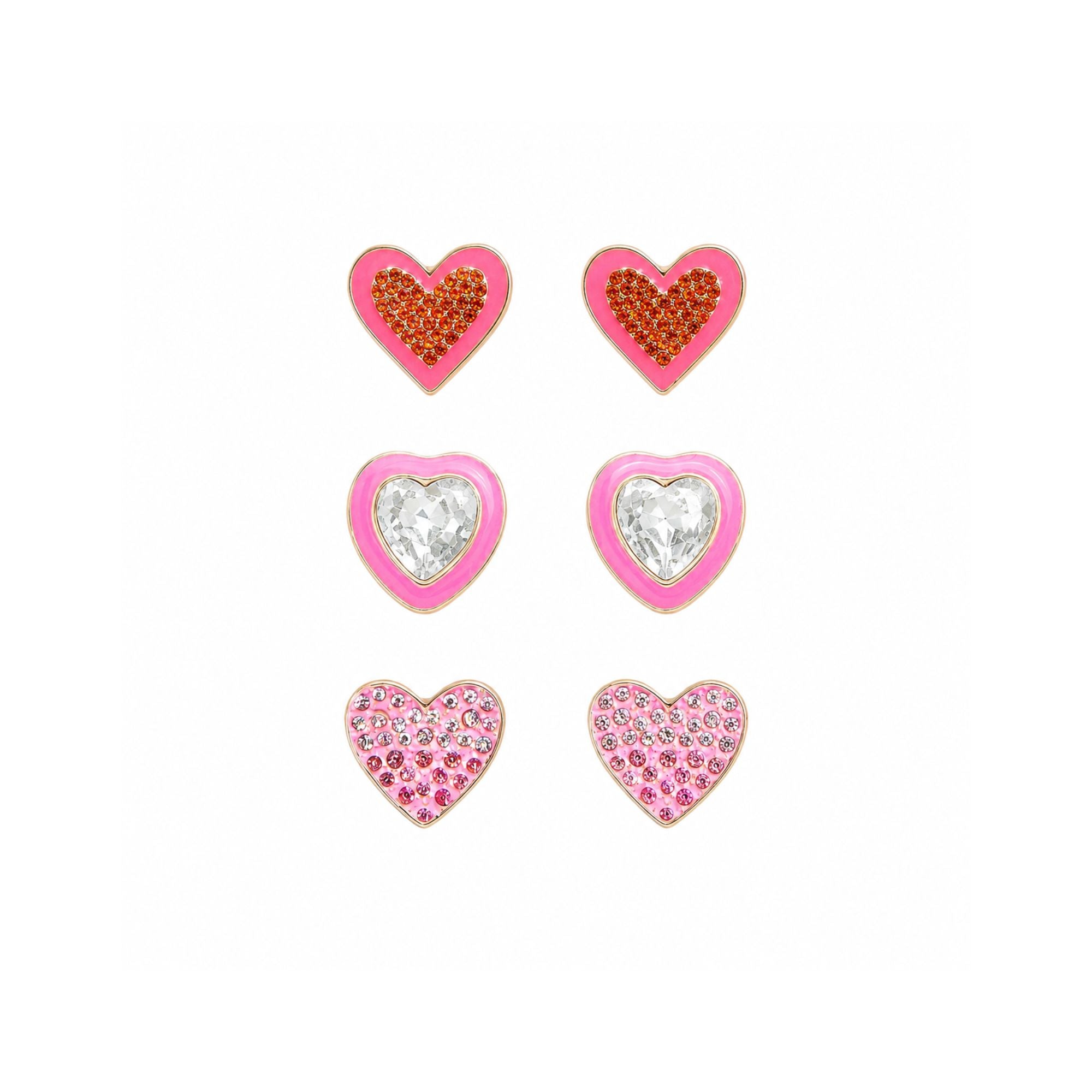 Sweetheart Clip On Earring Set | Pink