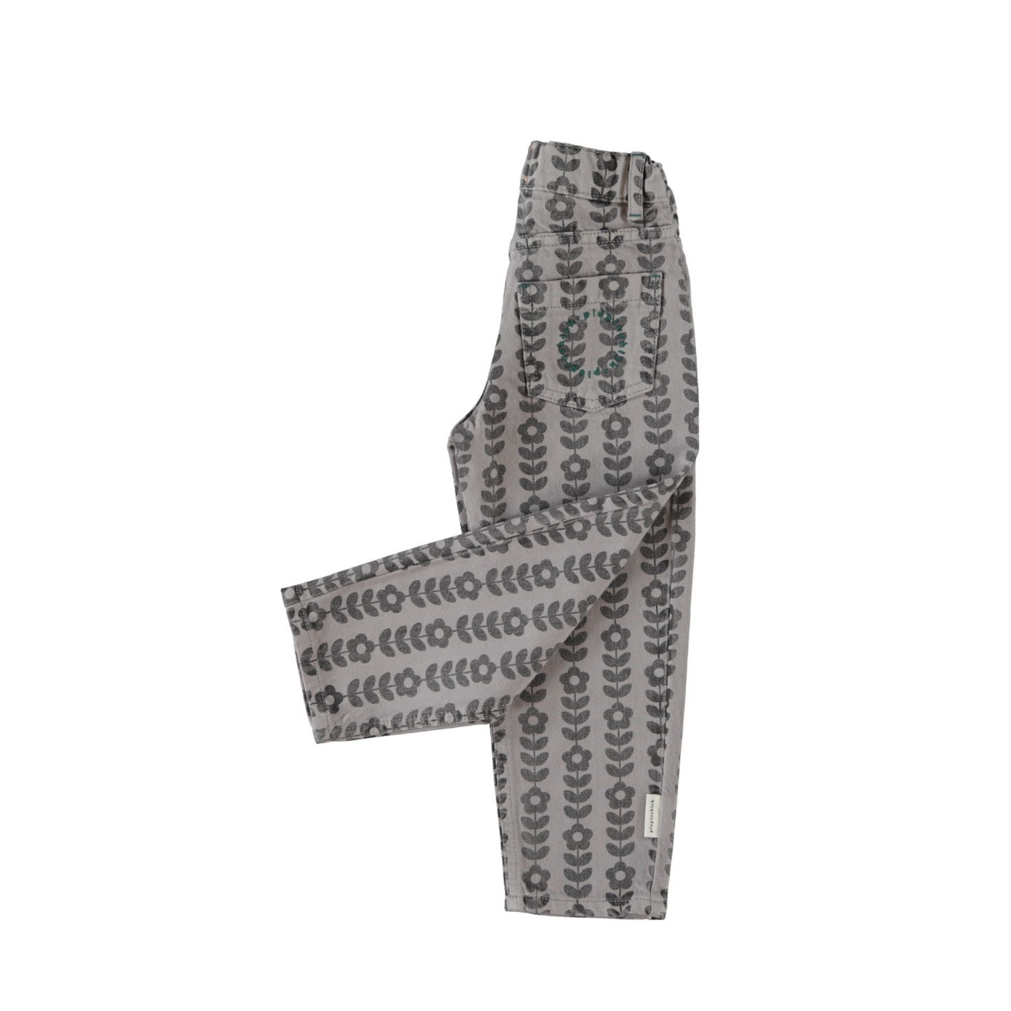 Trousers | Grey with Flowers