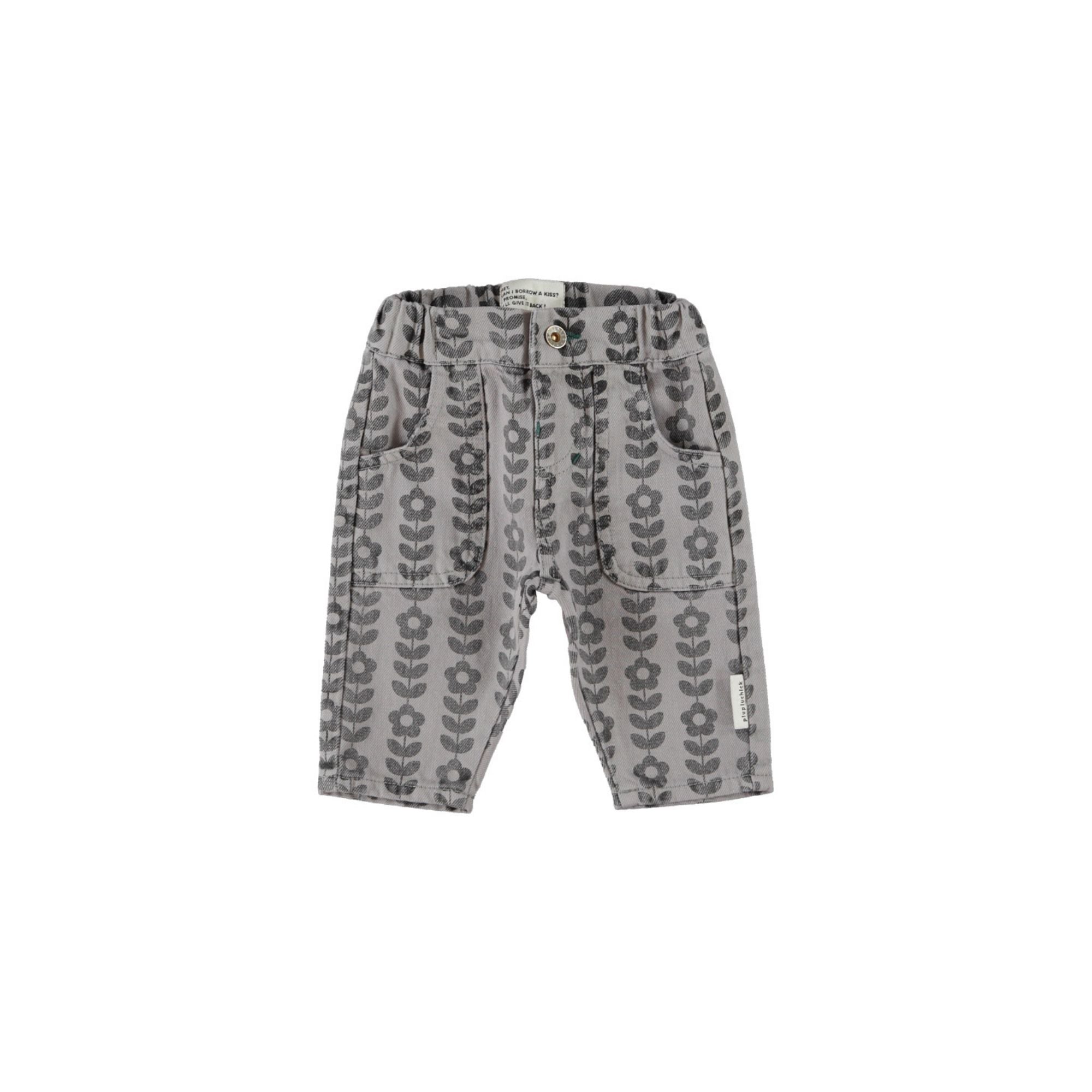 Trousers | Grey with Flowers