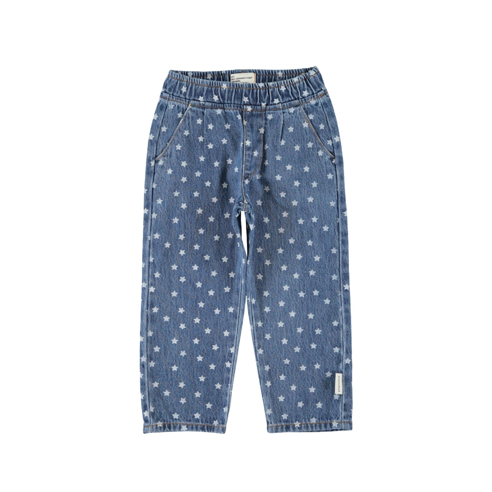Trousers | Washed Navy Denim with Stars