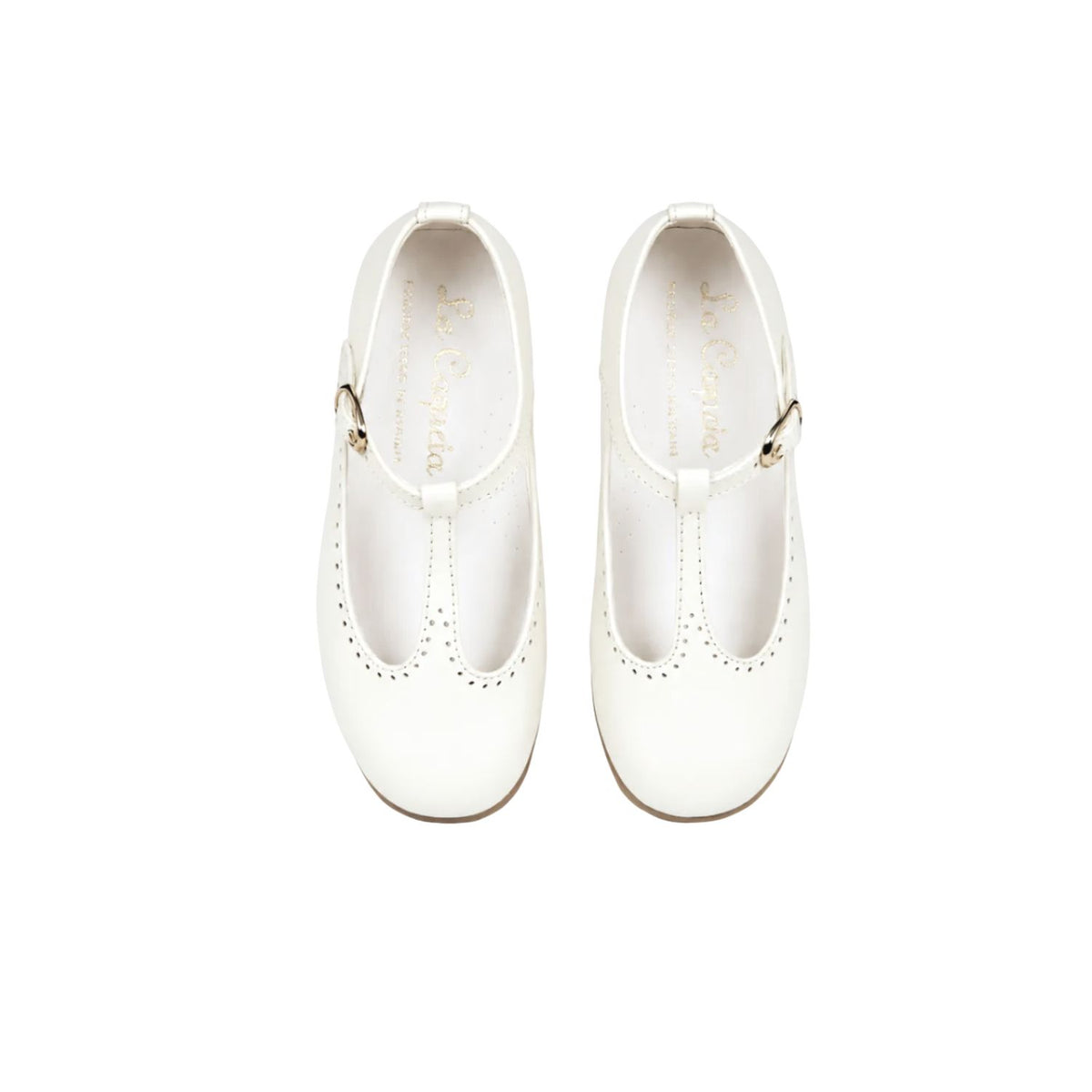 Leather T-Bar Shoes | Ivory