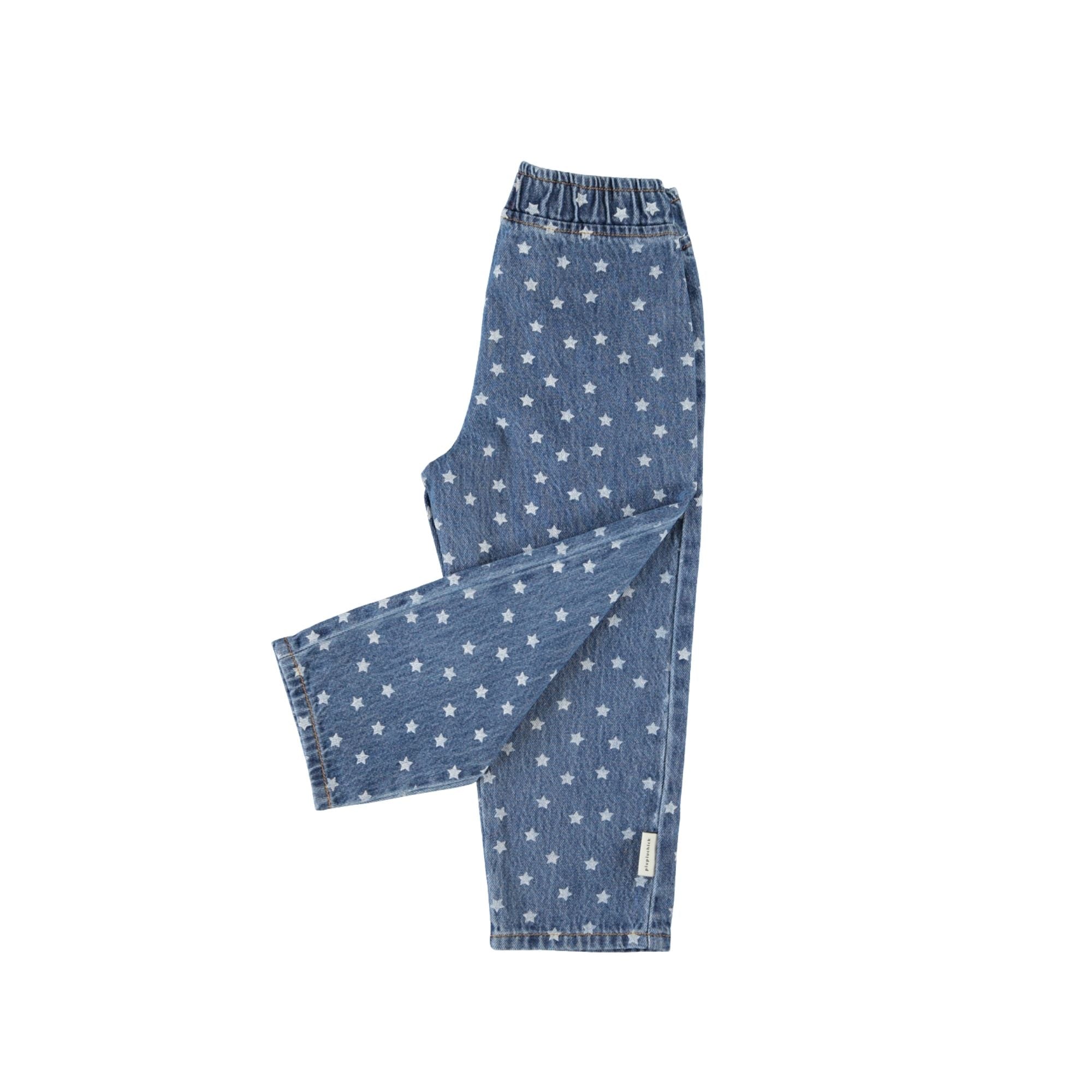 Trousers | Washed Navy Denim with Stars
