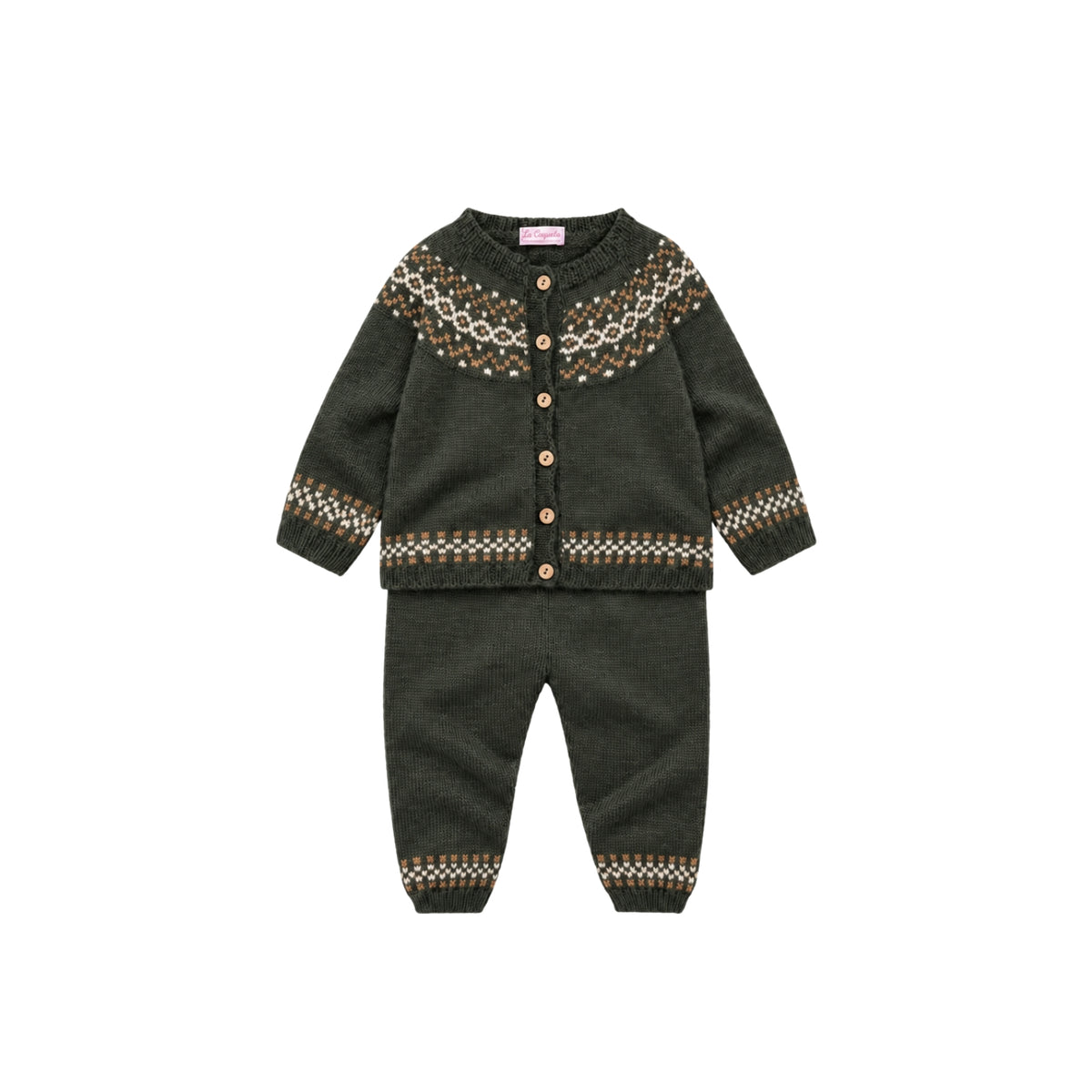 Ramiro Merino Fair Isle Knitted Set | Olive
