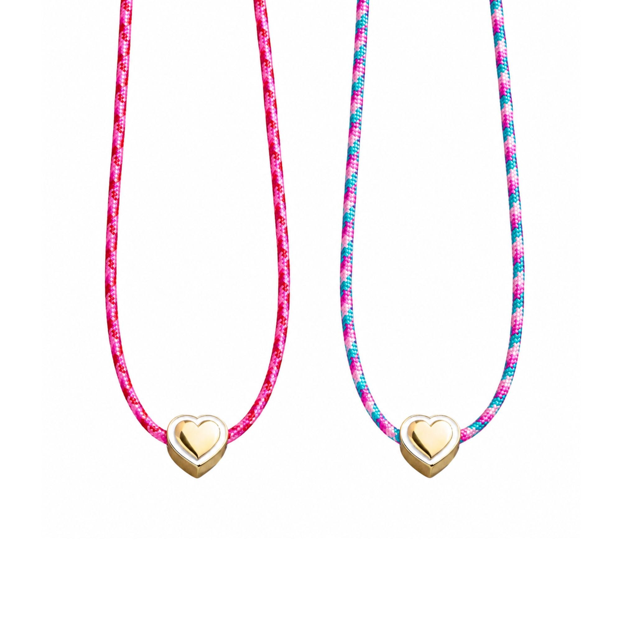 Heart to Heart Friendship Necklace Set | Pink/Purple