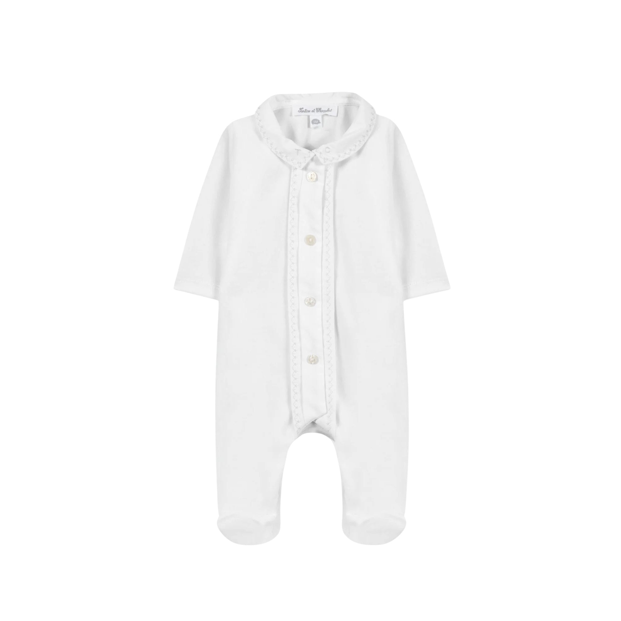 Collared Romper | White