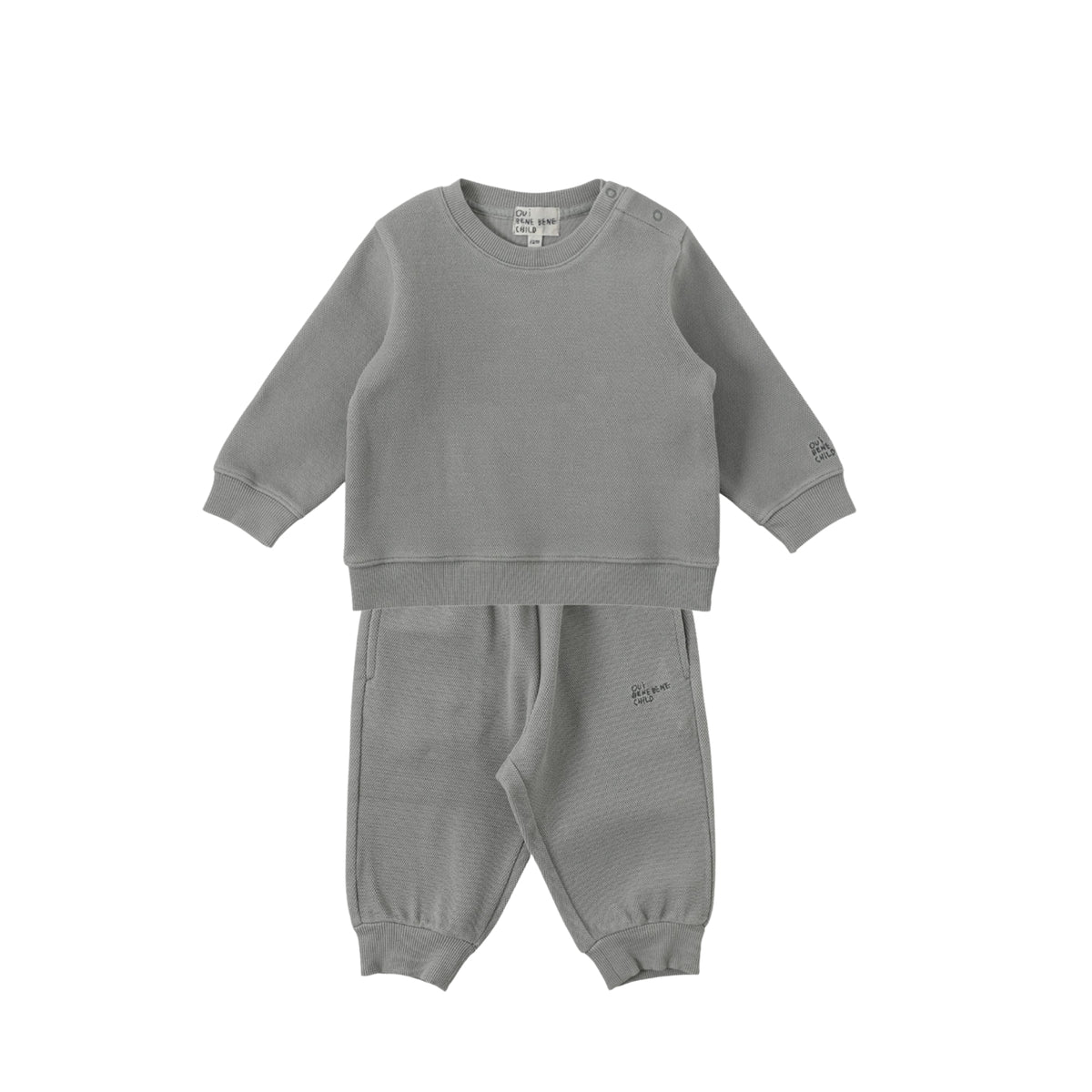 Pique Sweat Set | Grayish Blue