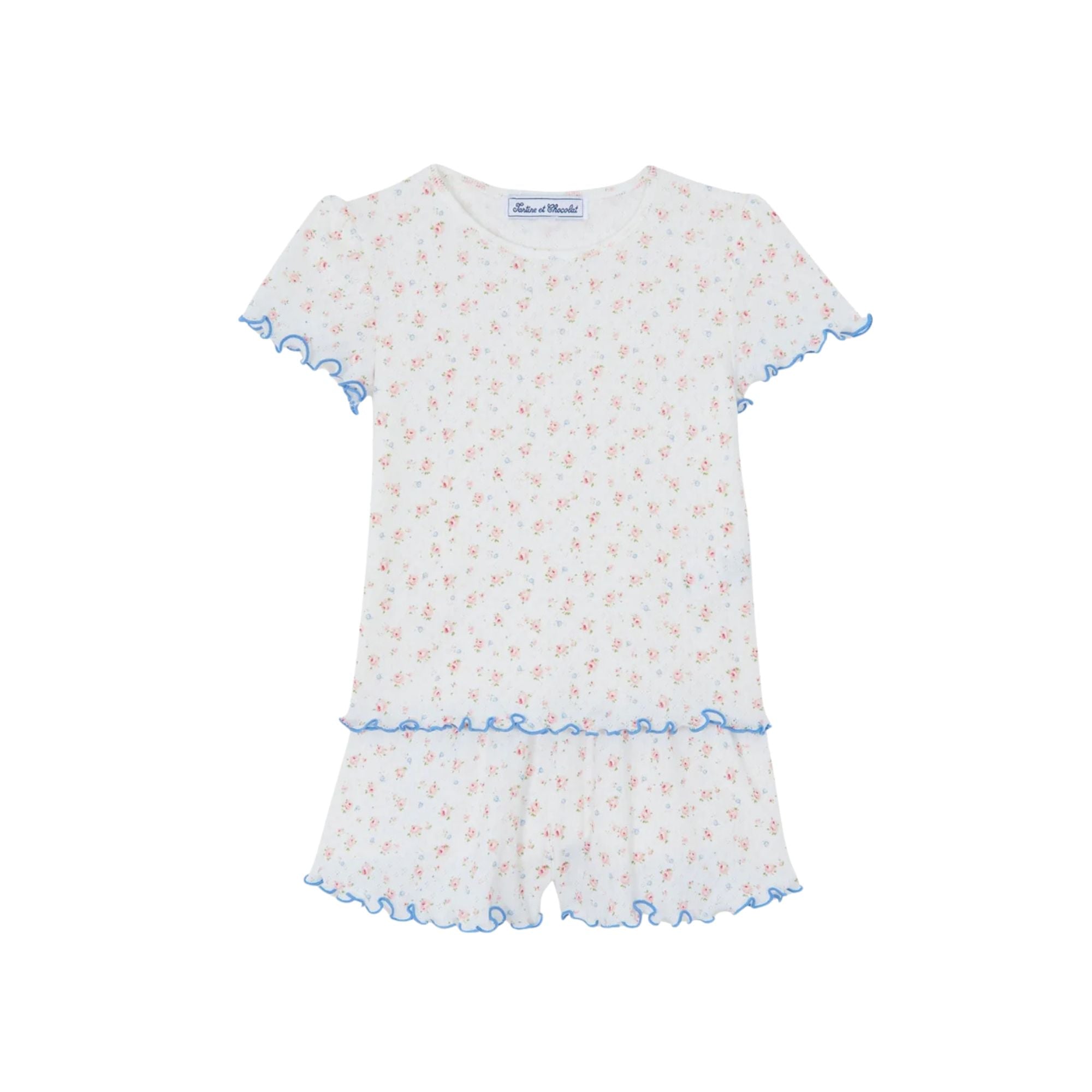 Flower Print Pajamas Set | Ecru