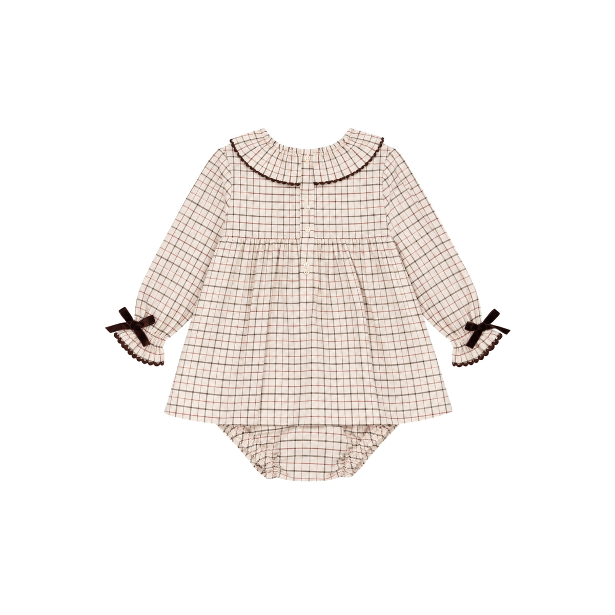 Tatiana Baby Dress Set | Caramel Check
