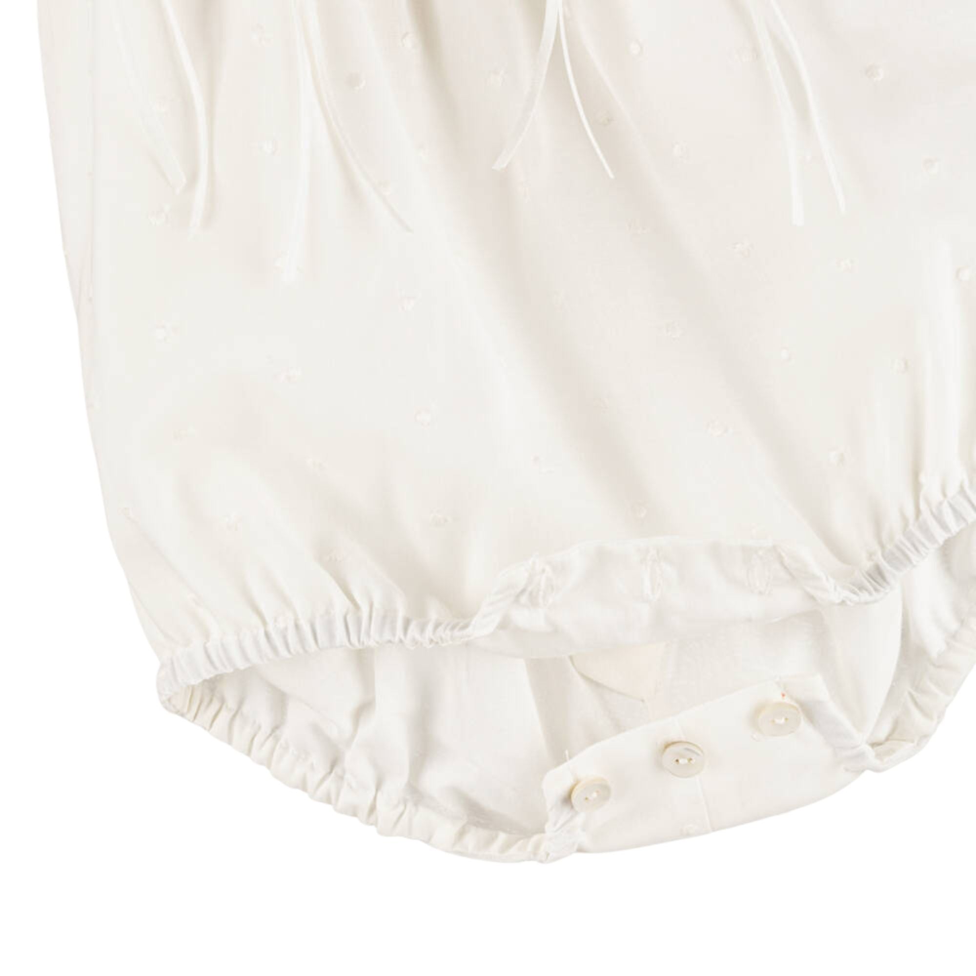 Knit & Plumeti Romper | Ivory